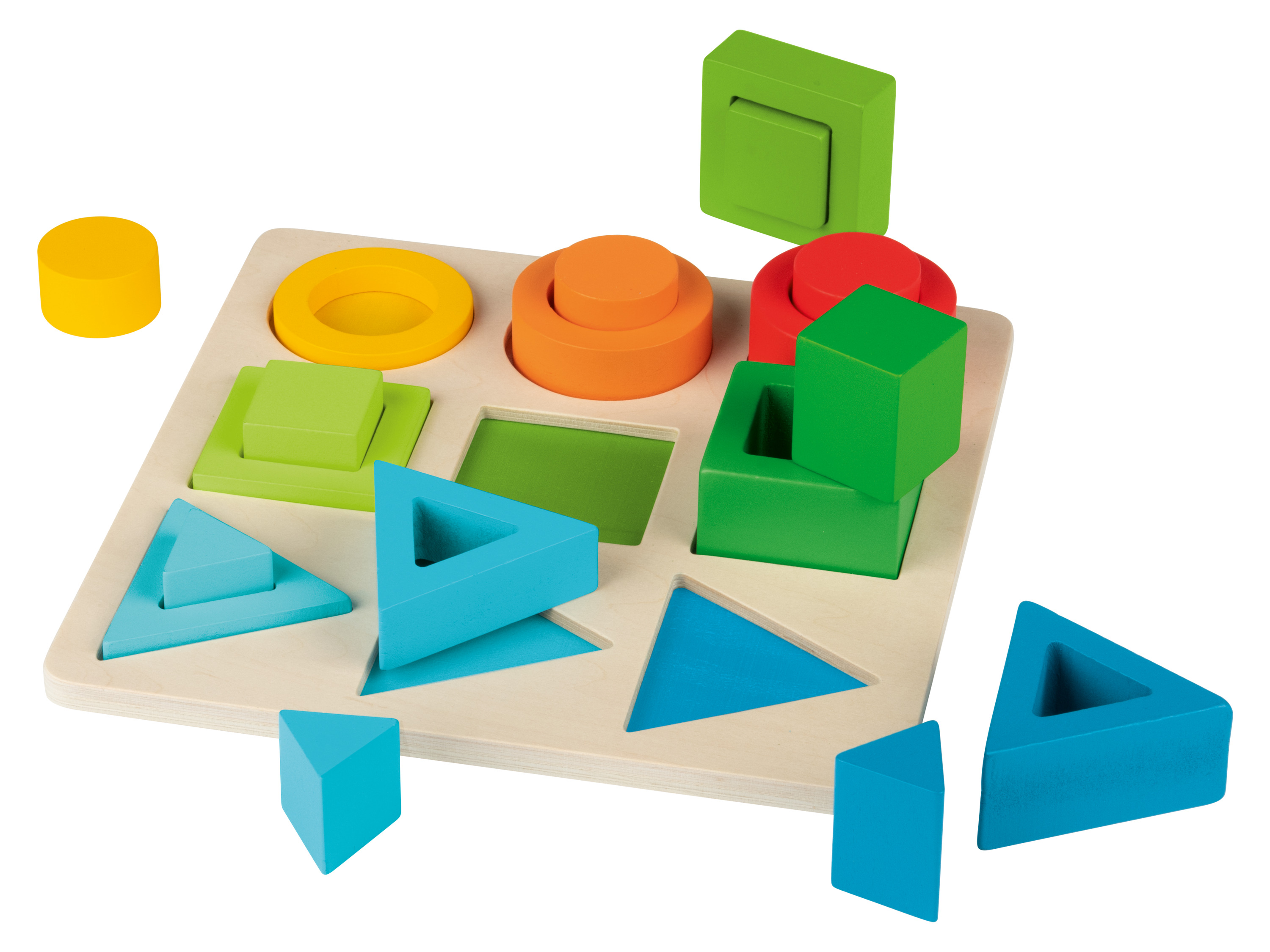 Playtive Houten motoriekspel Montessori (Stapel- en vormenspel)