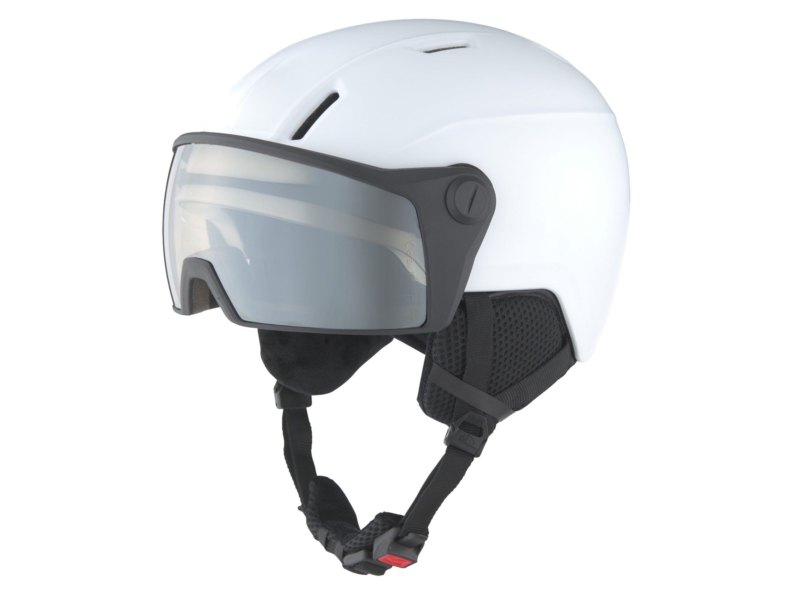 CRIVIT Kinder ski- en snowboardhelm met meekleurend vizier (Wit)