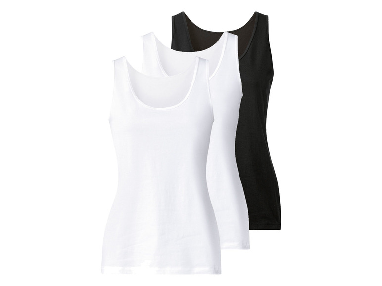esmara 3 dames onderhemden (XS (32/34), Zwart/wit)