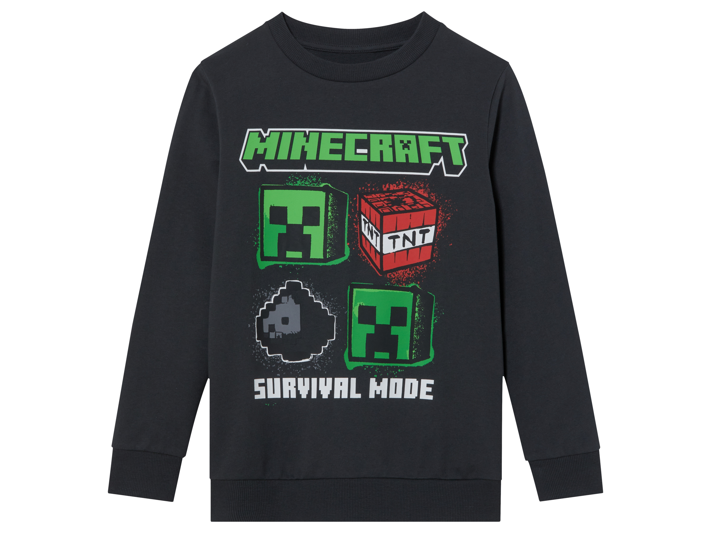 Minecraft Kinderen sweatshirt (134/140, Antraciet)