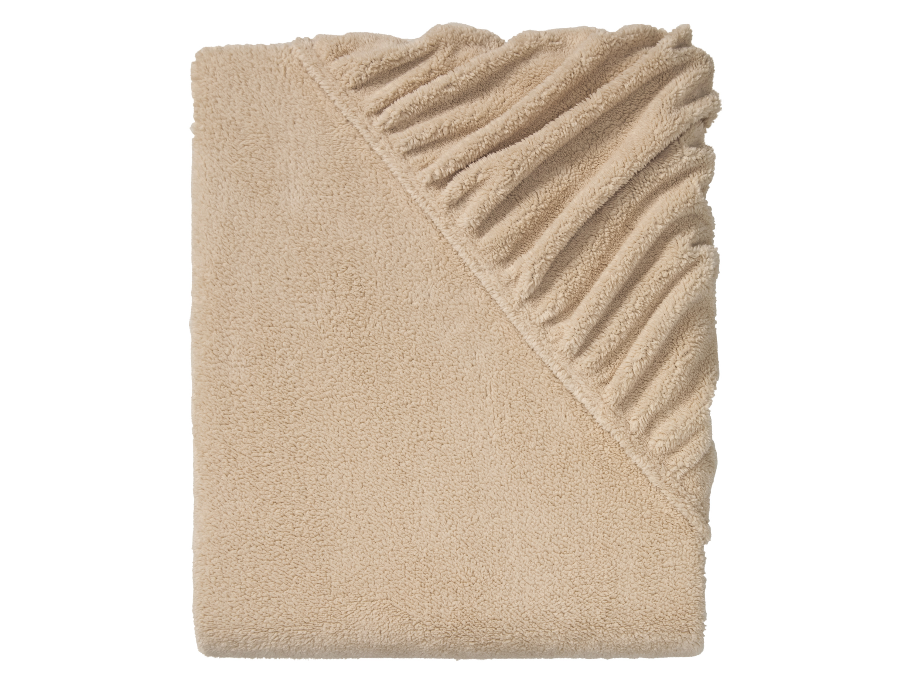 LIVARNO home Teddy fleece dekbedovertrek 140 - 160 x 200 cm (Beige)