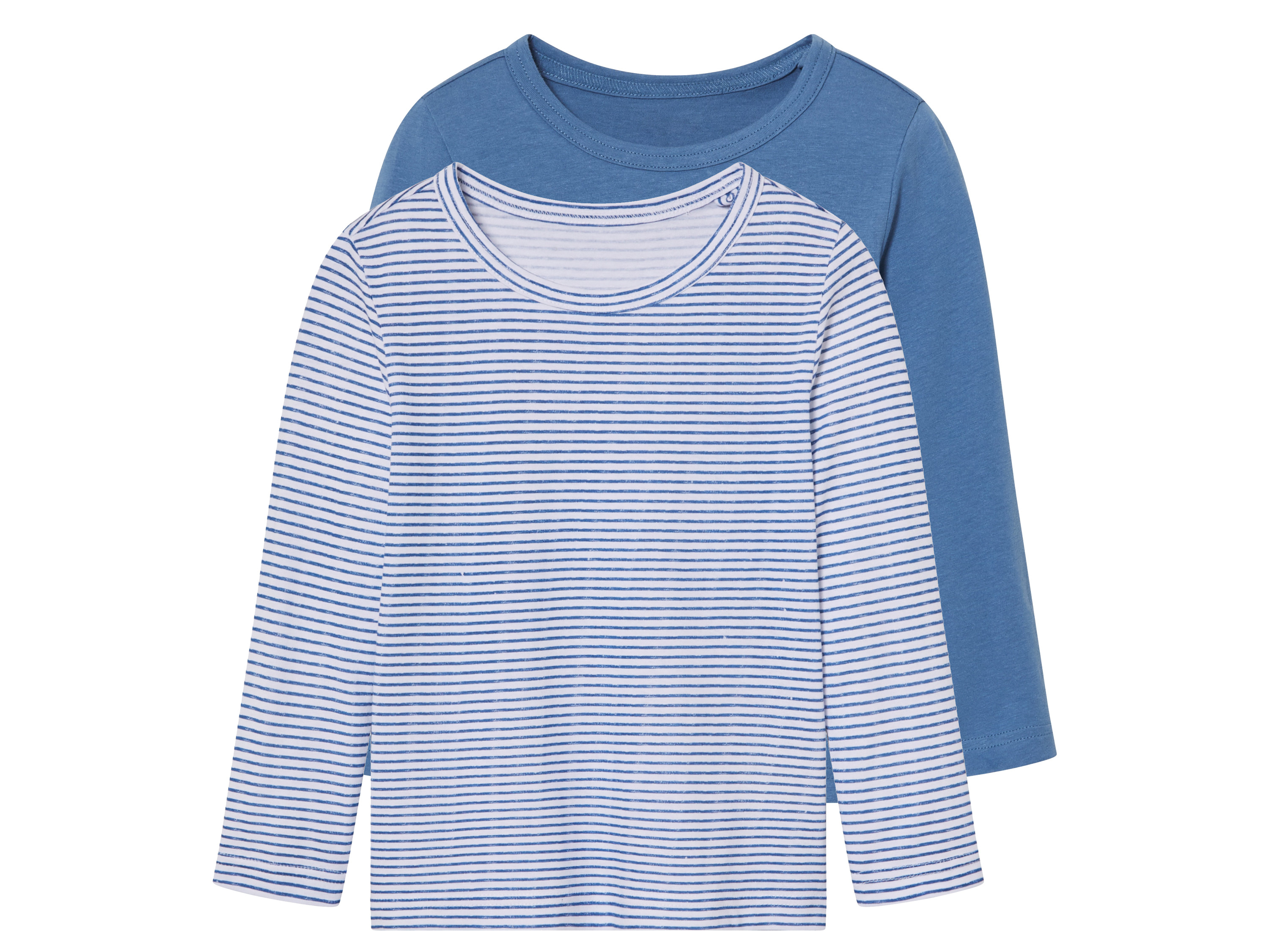 lupilu 2 kinder shirts (122/128, blauw/blauw en wit gestreept)