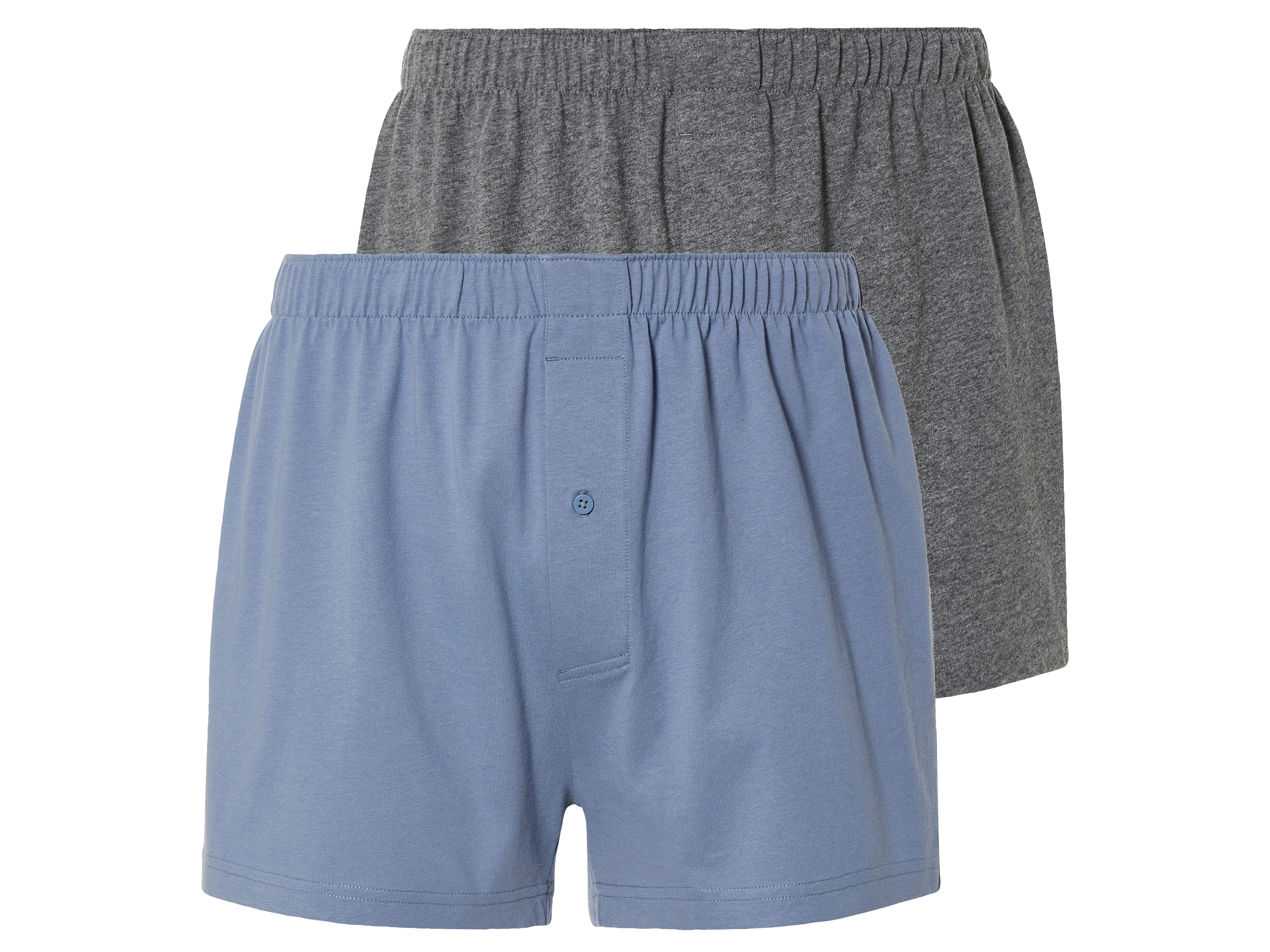 LIVERGY 2 heren boxers (M, Blauw/donkergrijs)