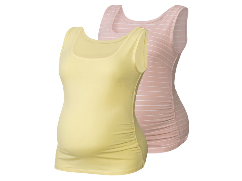 esmara 2 dames zwangerschapstops (XS (32/34), geel/roze)