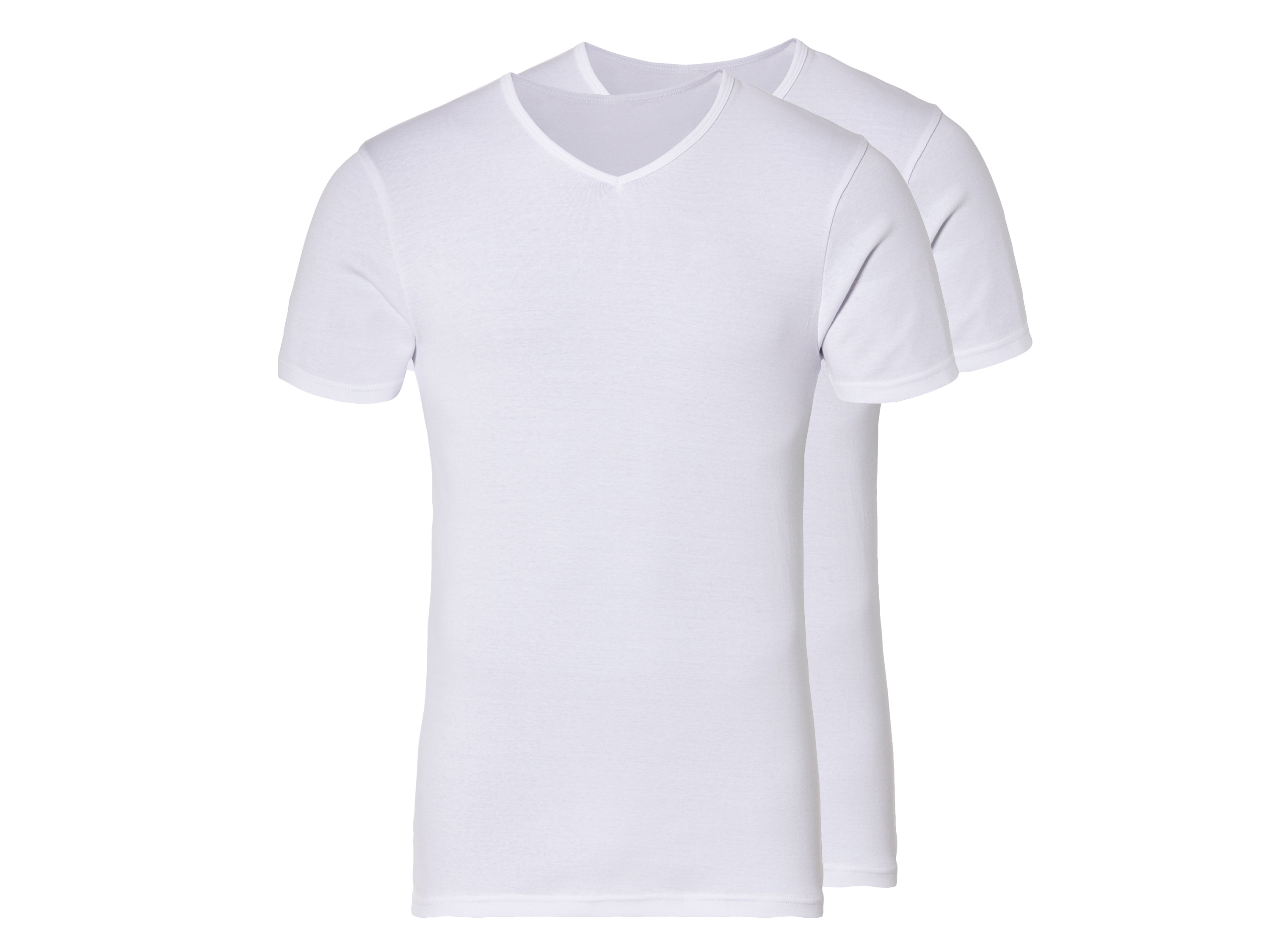 LIVERGY 2 paar heren T-shirts (V-hals, 4/S, Wit)