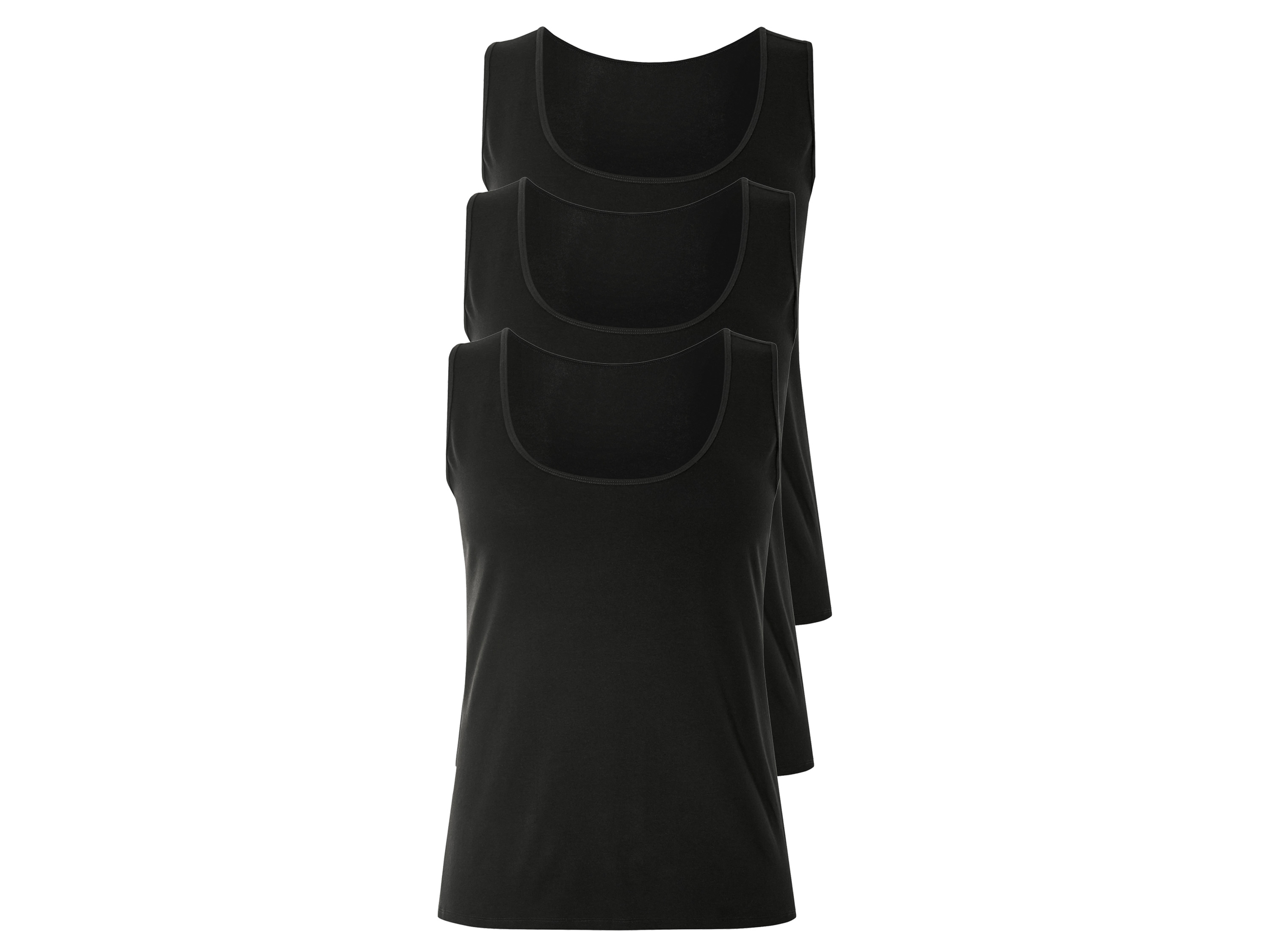 esmara Dames tanktop 3 stuks (XXL (52-54), Zwart)