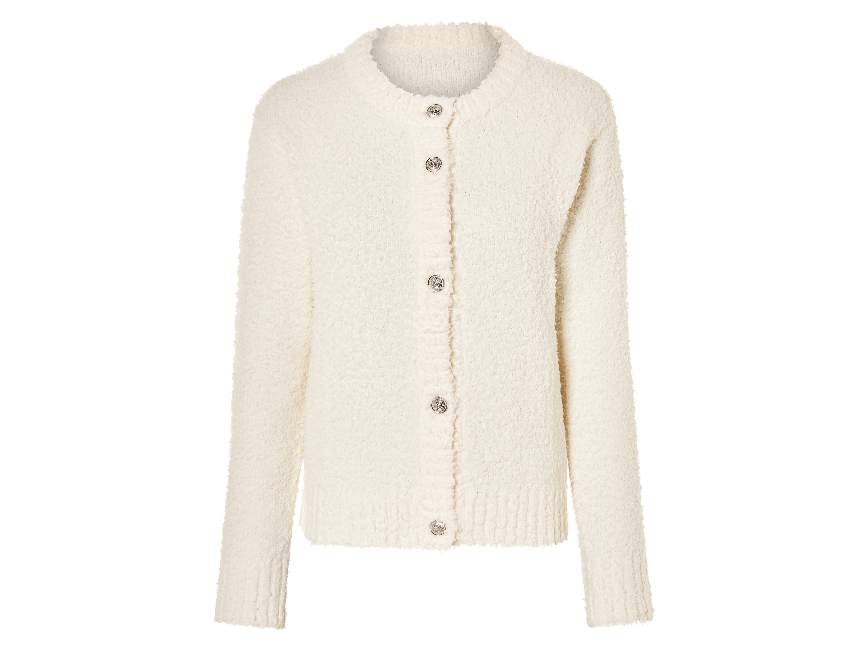 esmara Cardigan, van gerecycled materiaal (Wit, L (44-46))