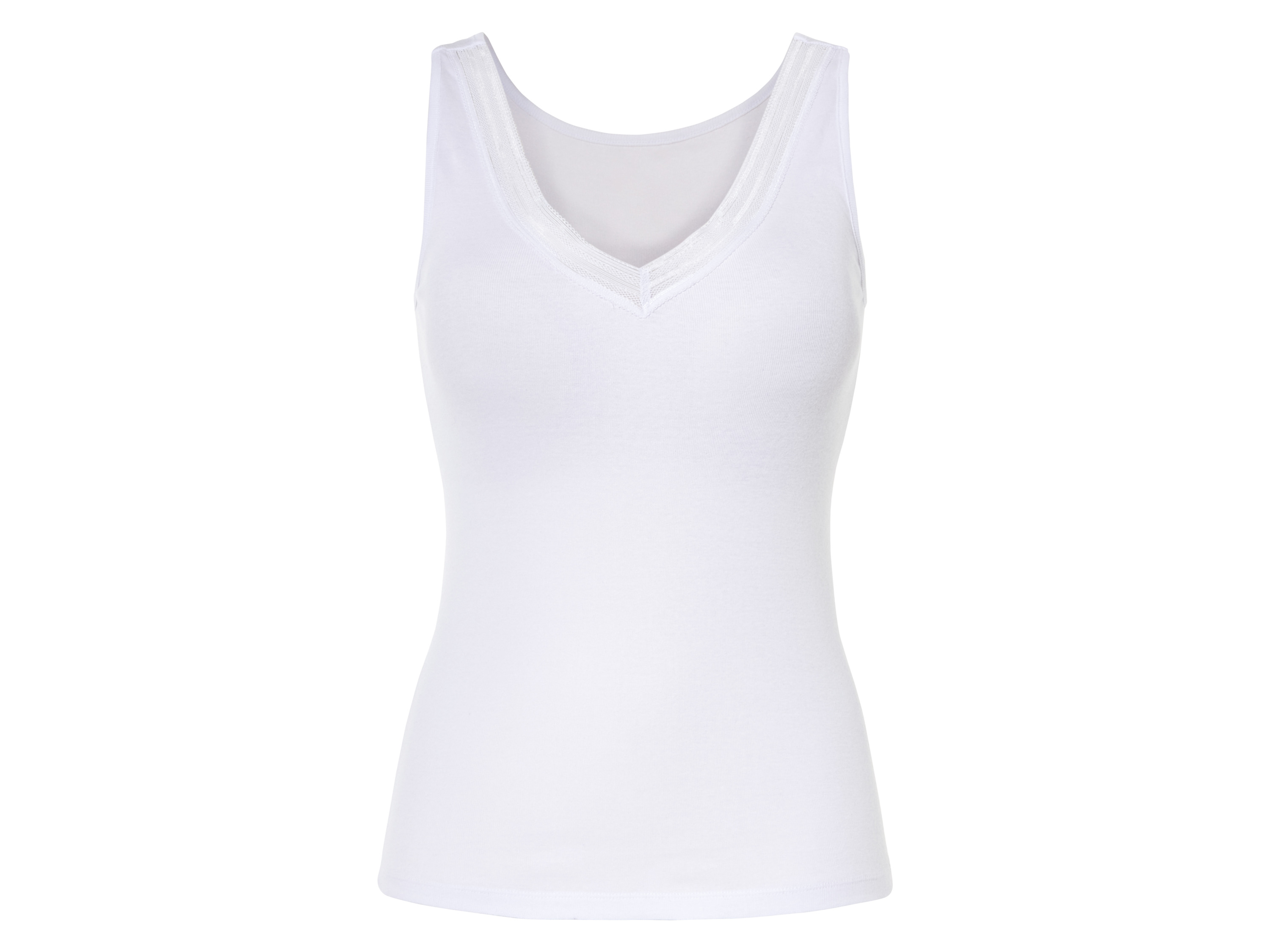 esmara Dames top met kant (XL (48-50), Wit)