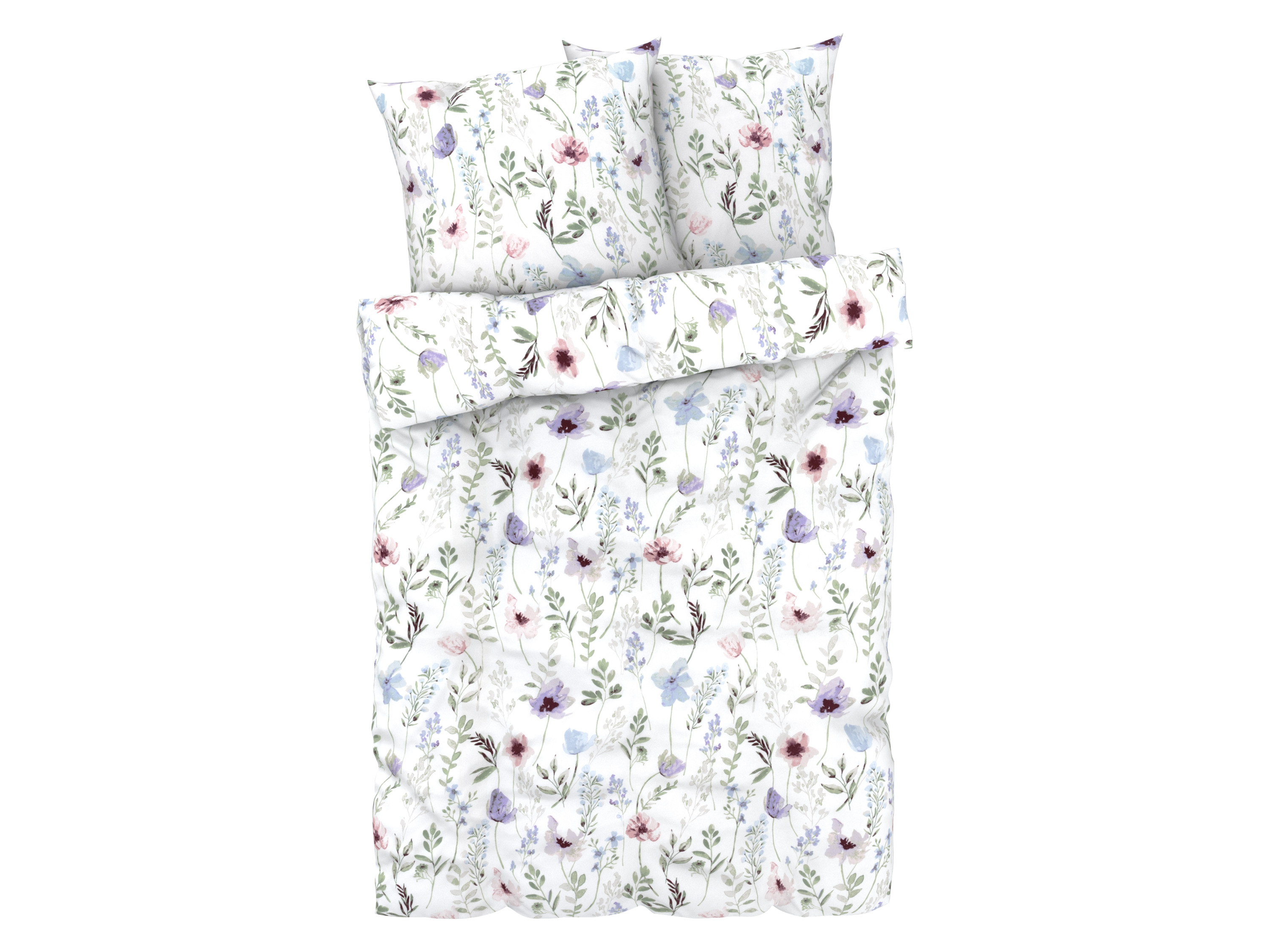 LIVARNO home Dekbedovertrek 240 x 220 cm (Wit/bloemen)