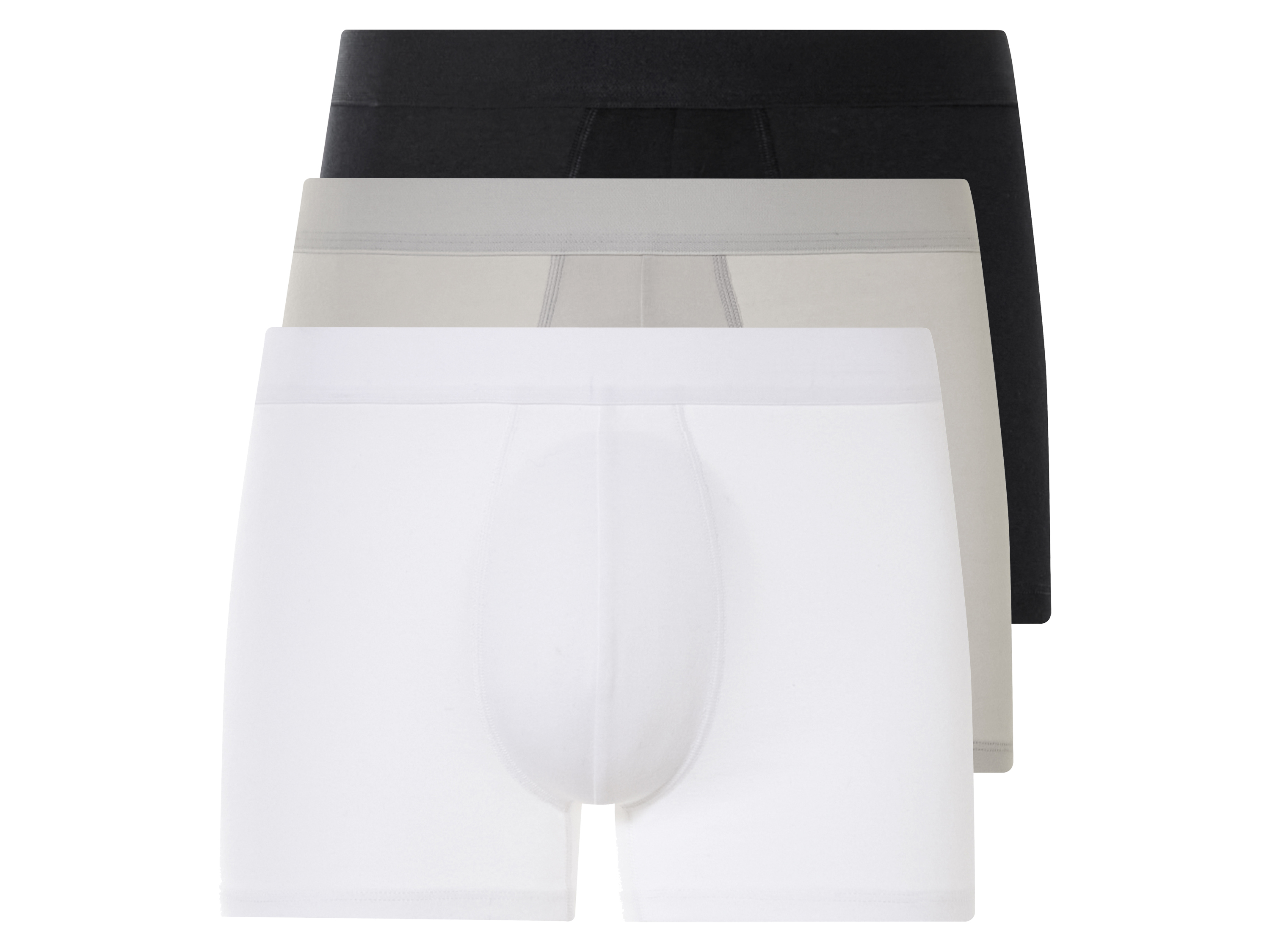 LIVERGY 3 heren boxers (Zwart/Lichtgrijs/Wit, S)