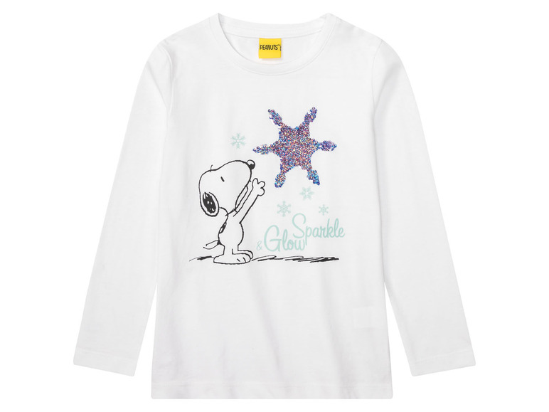 Meisjesshirt met lange mouwen (110/116, Snoopy)