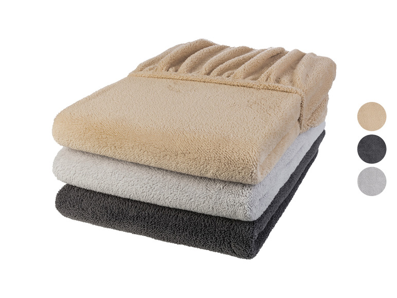 Ga naar volledige schermweergave: LIVARNO home Teddy fleece hoeslaken 140 - 160 x 200 cm - afbeelding 1