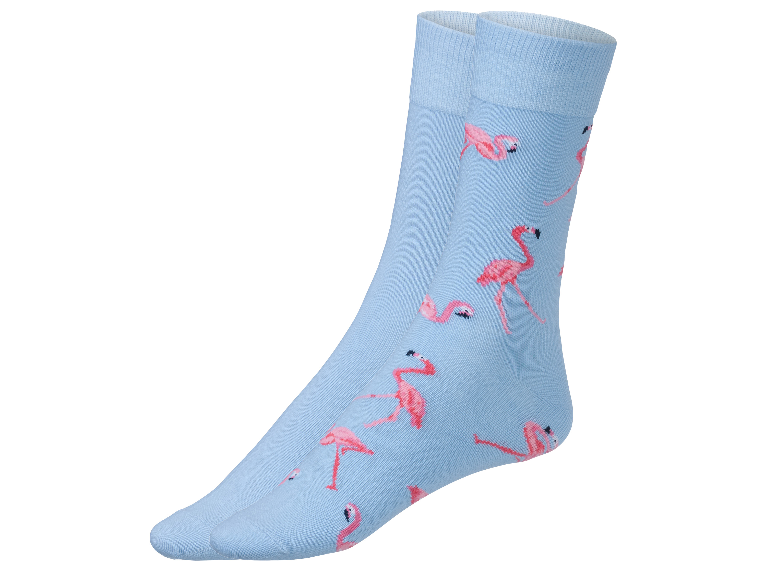 2 paar sokken (35-38, Blauw, flamingo)