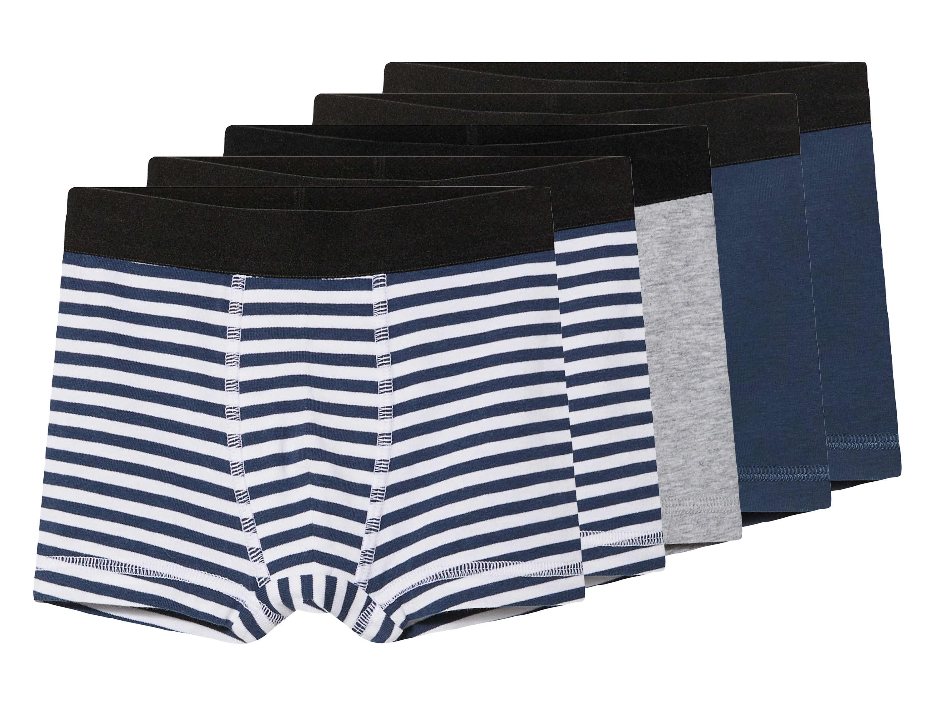 lupilu 5 paar jongens boxers (98 - 104, marineblauw/grijs/wit/blauw)