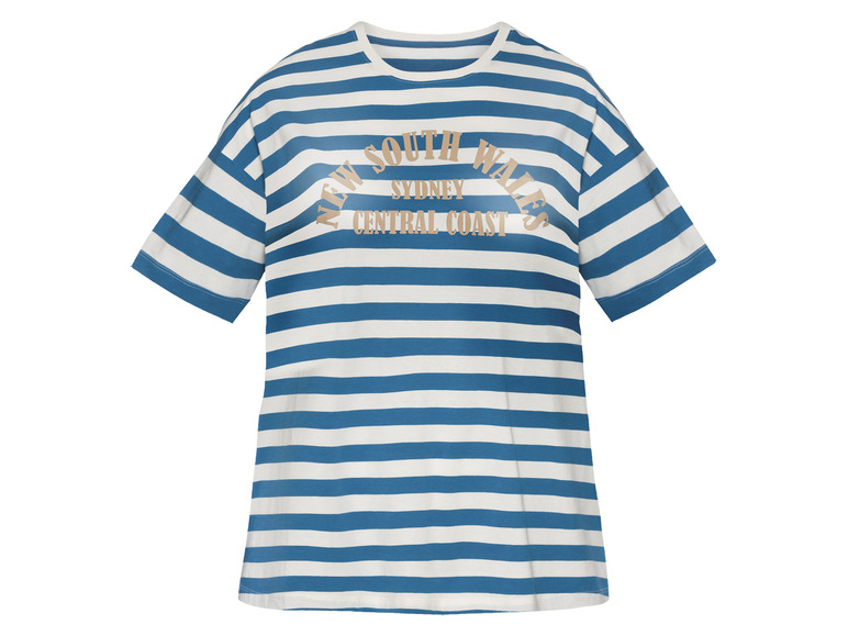 esmara esmara dames-T-shirt, met moderne halflange mouwen (XL (48/50), Gestreept)