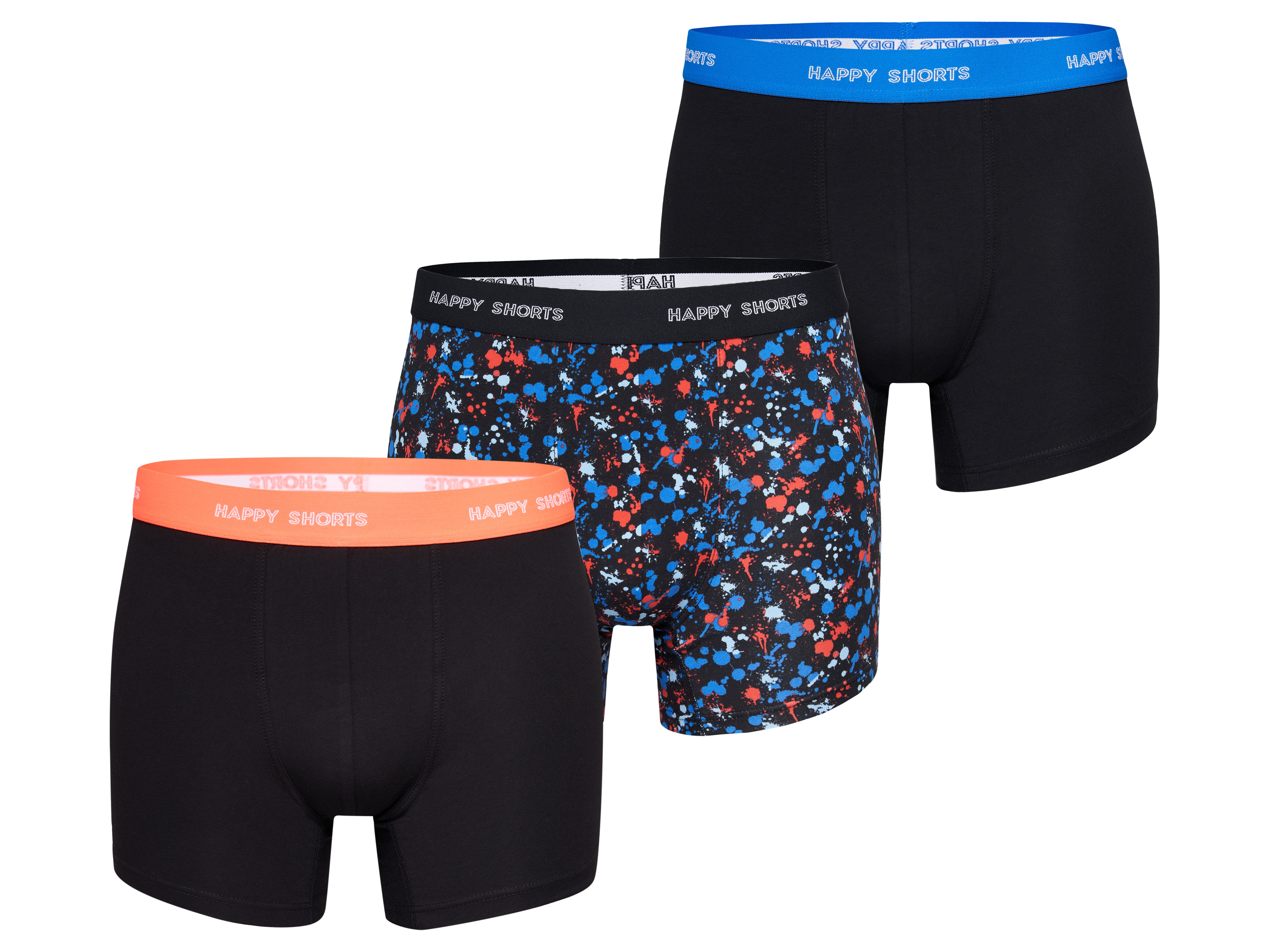 Happy Shorts 3 stuks heren boxershorts (XXL, Neon)