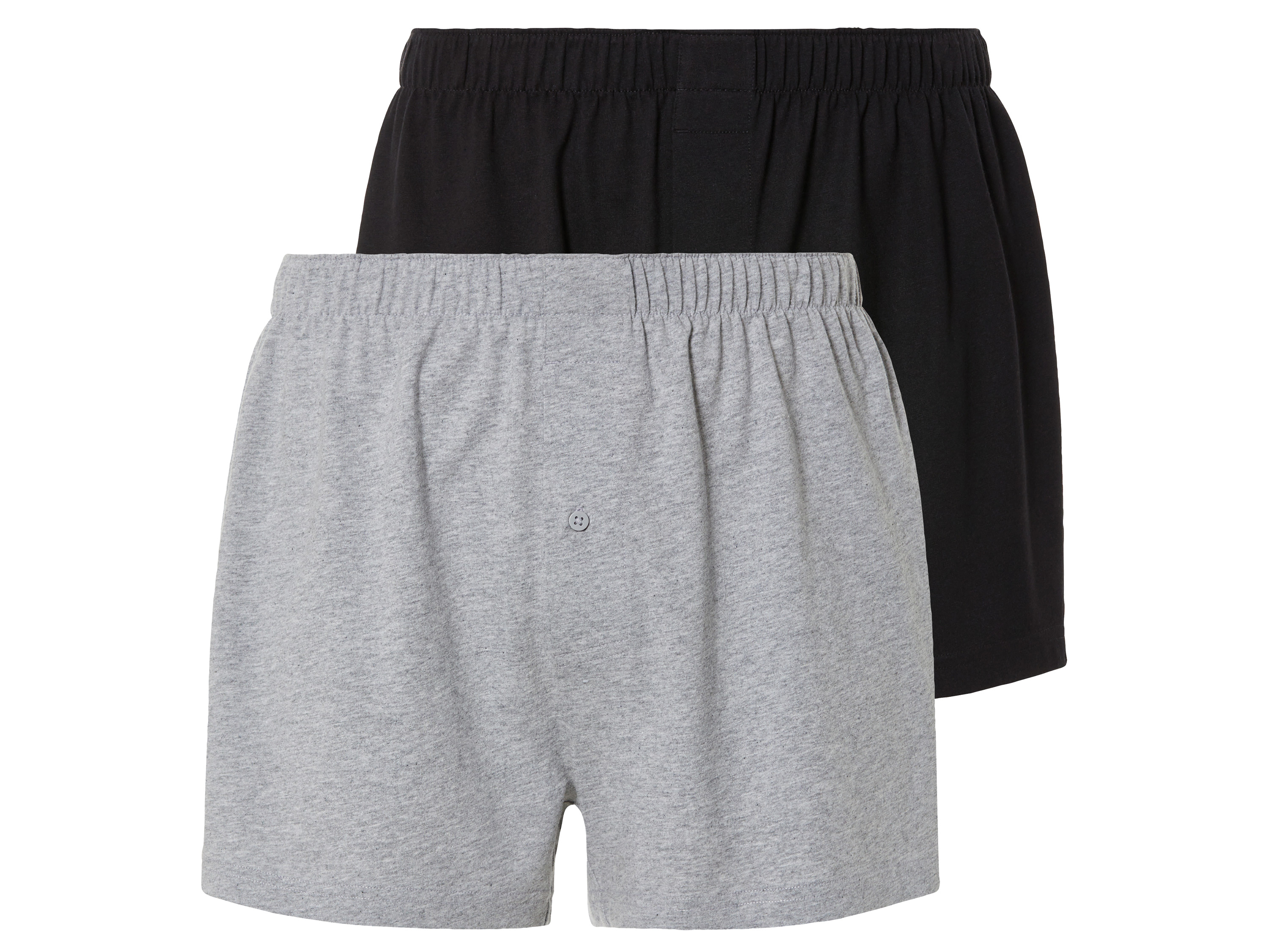 LIVERGY 2 heren boxers (S, Zwart/grijs)