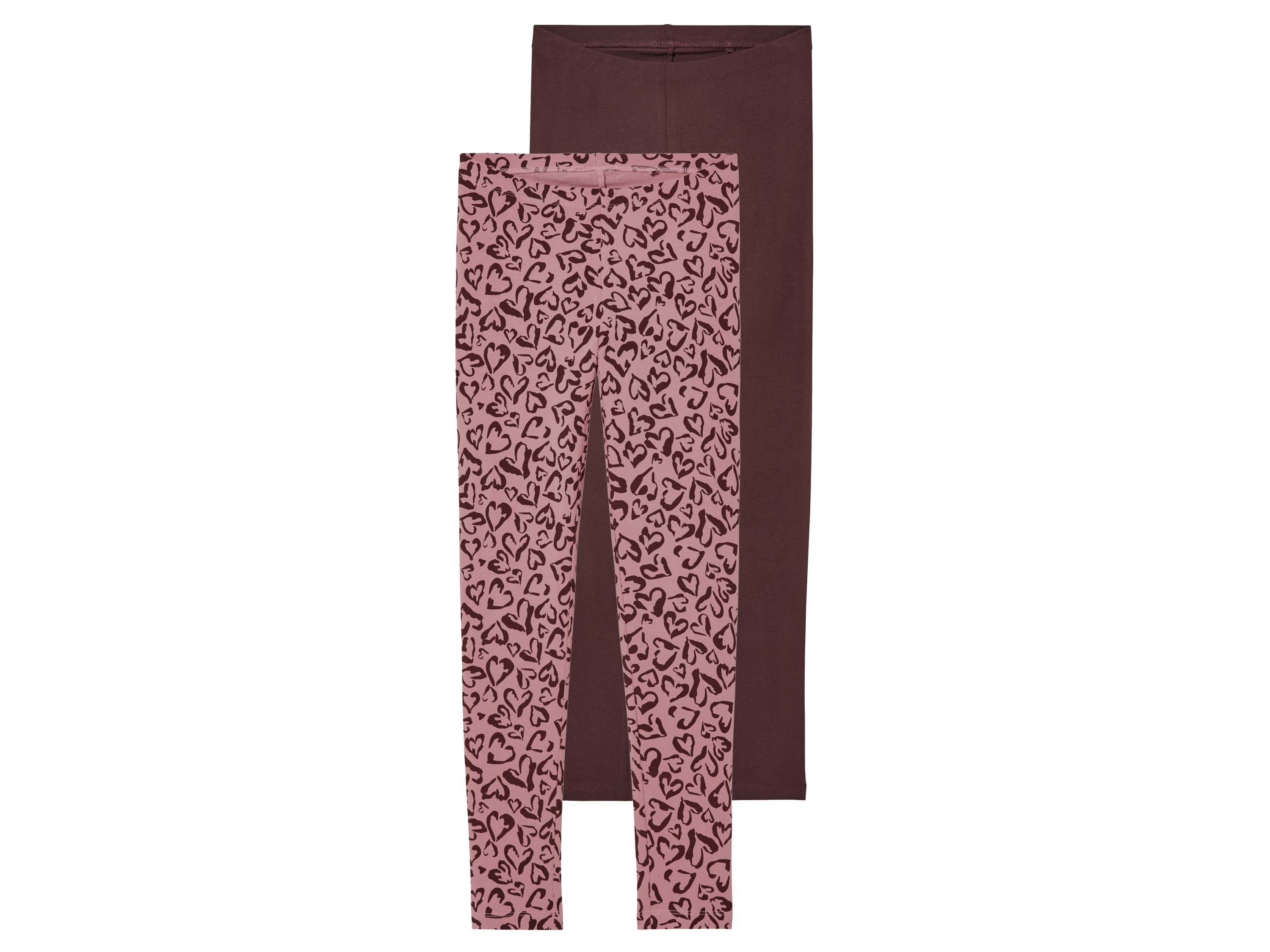 pepperts! 2 paar kinder leggings (158/164, roze/donkerrood)