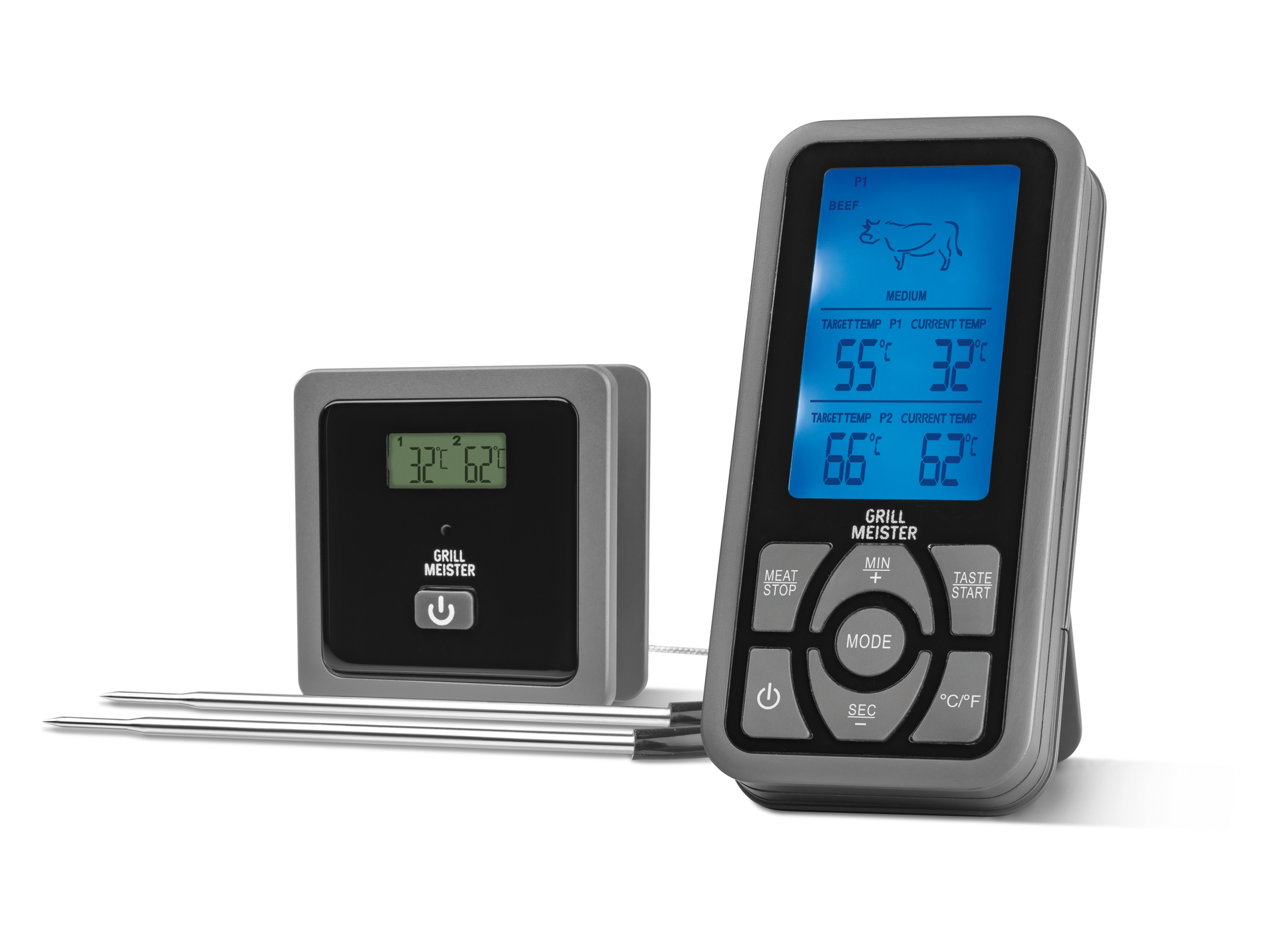 GRILLMEISTER BBQ-thermometer met timer (Draadloos)