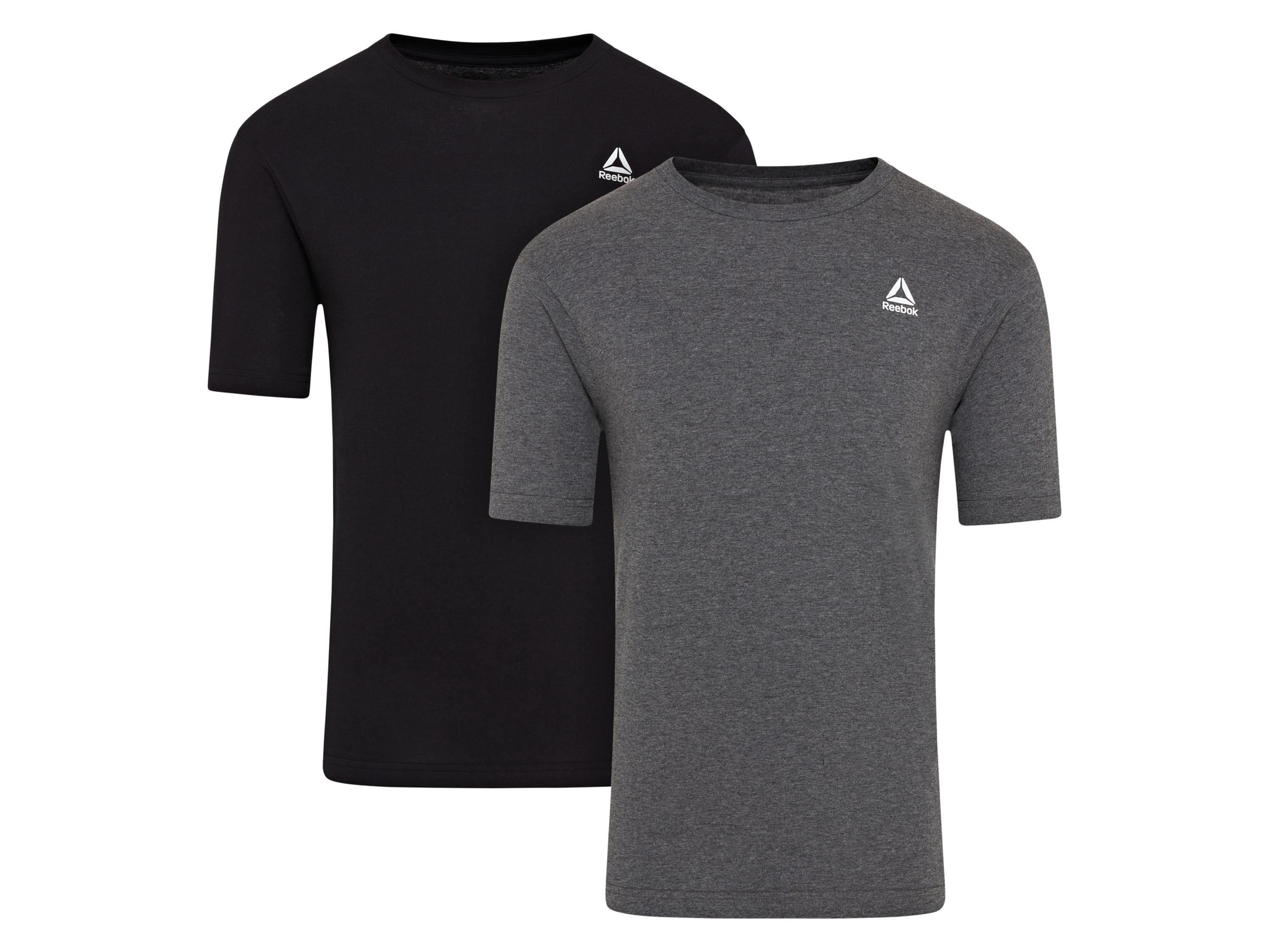 Reebok 2 stuks heren T-shirts (Zwart/grijs, M)