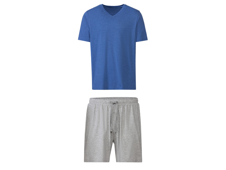 Heren pyjama (L (52/54), Blauw/grijs)