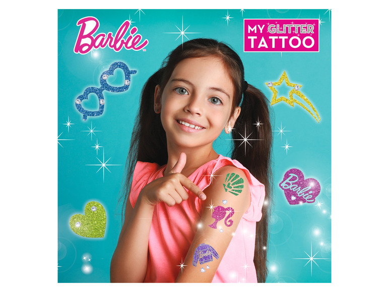 Ga naar volledige schermweergave: Barbie Glitter tattoo of nail art set - afbeelding 7