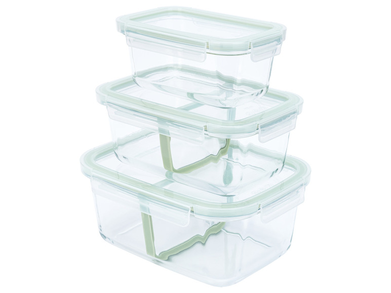 Ga naar volledige schermweergave: LIVARNO home Glazen lunchboxenset - afbeelding 3