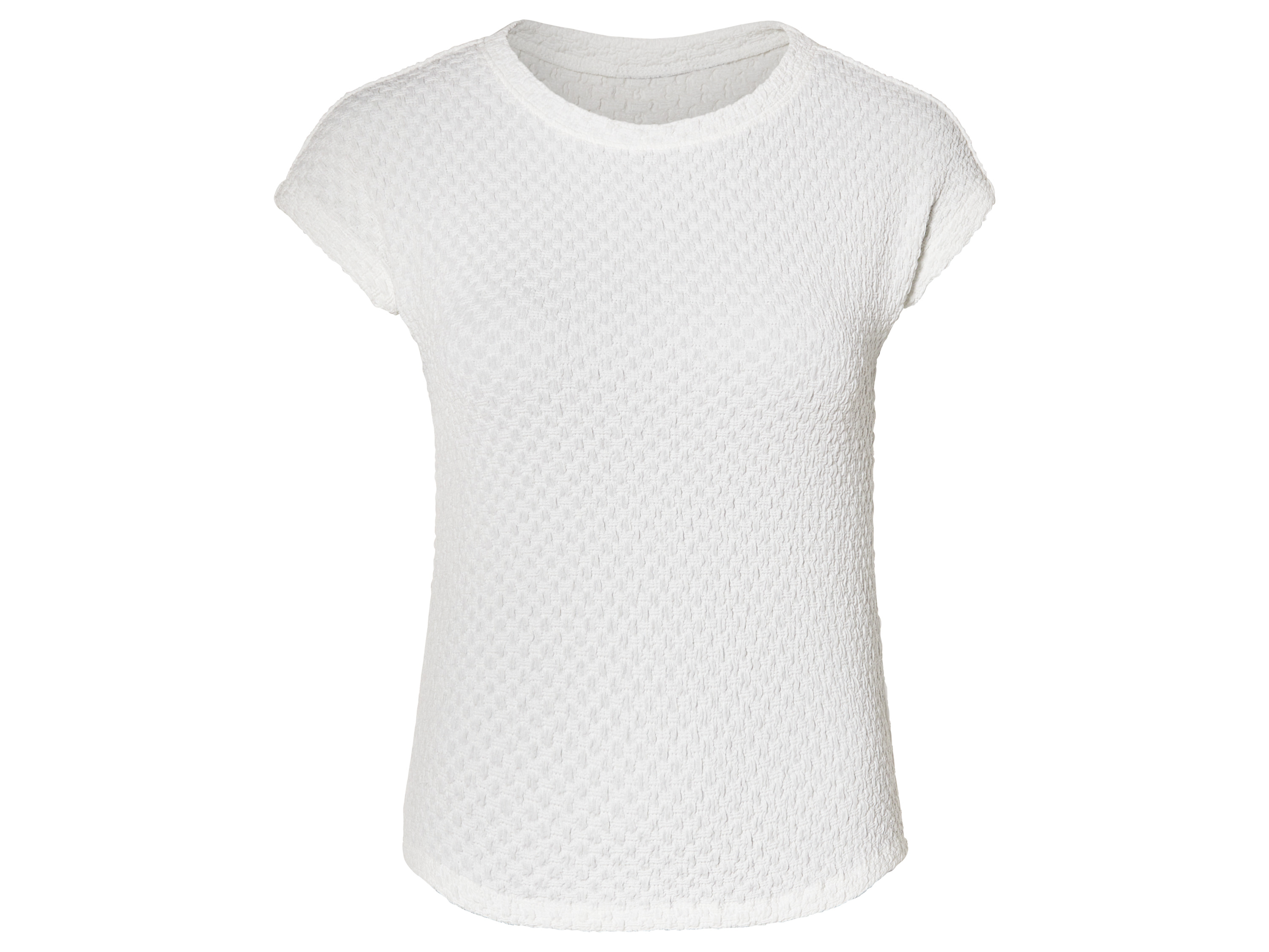 esmara Dames structuur-shirt (XS (32/34), Wit)