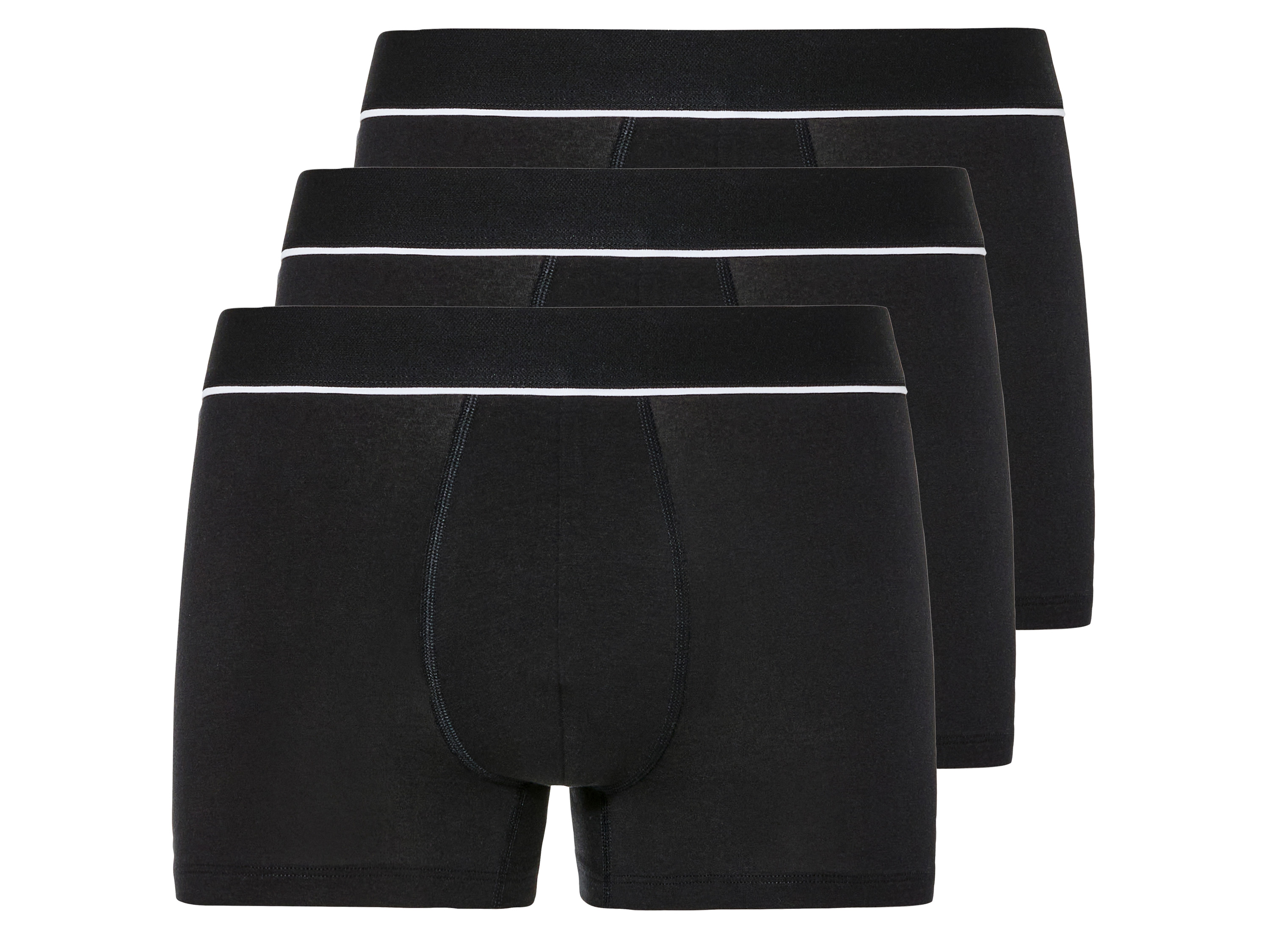 LIVERGY 3 paar herenboxers (XL, Zwart)