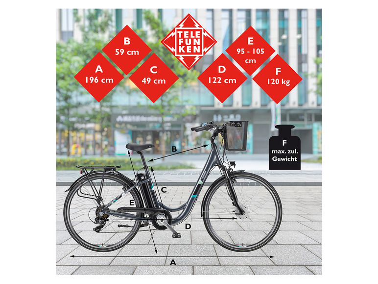 Ga naar volledige schermweergave: TELEFUNKEN E-bike City RC822 multitalent 28" - afbeelding 6