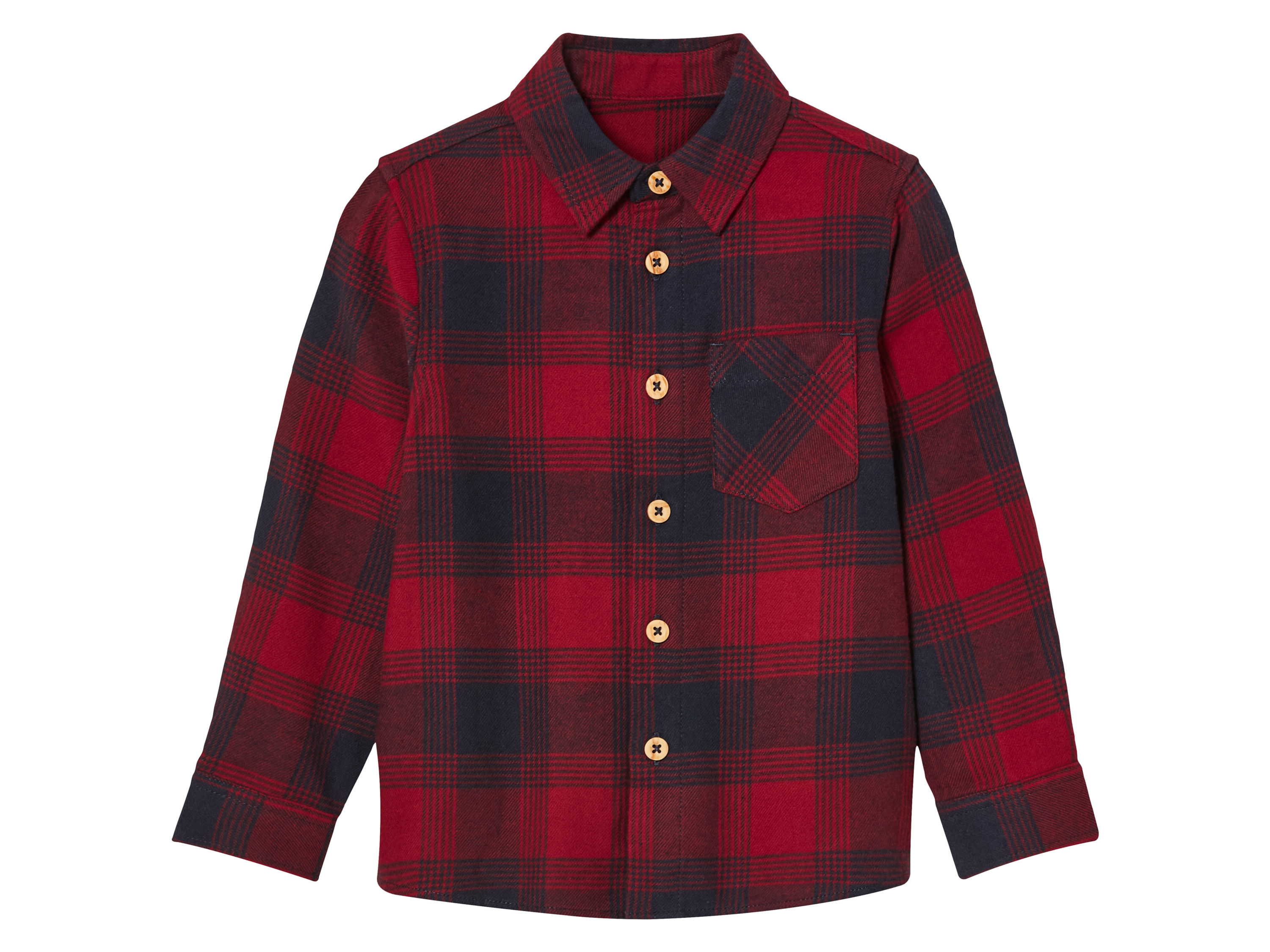 lupilu Flanellen kinder pyjamashirt (134, Rood)