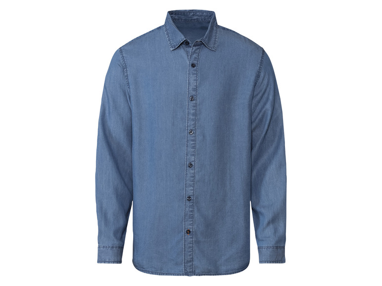 Heren shirt (M (39/40), Blauw)
