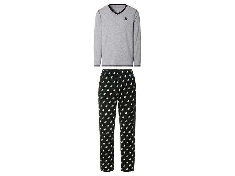 Heren pyjama (L (52/54), Grijs/zwart)