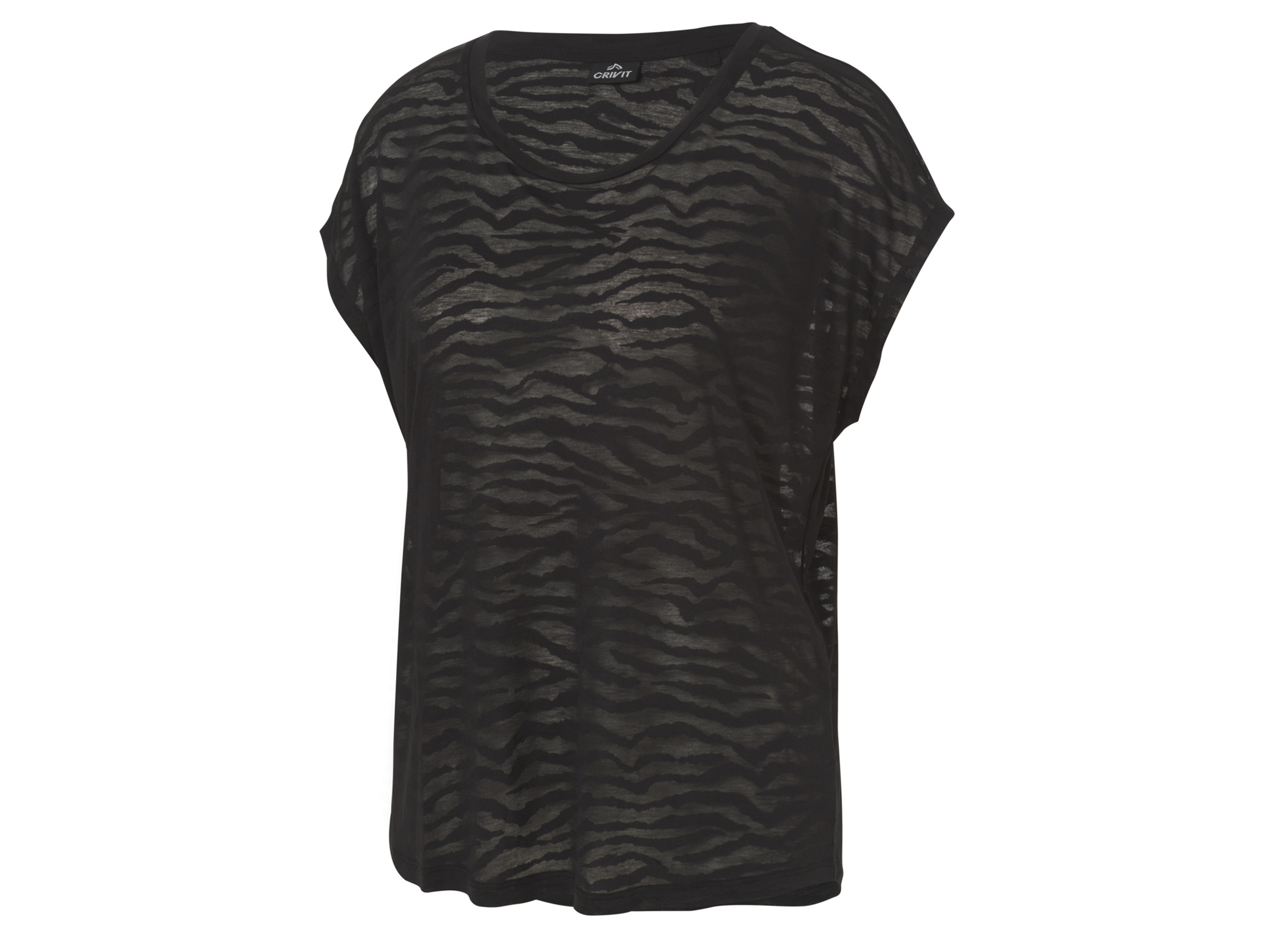 CRIVIT Dames sportshirt (M (40/42), Zwart met print)