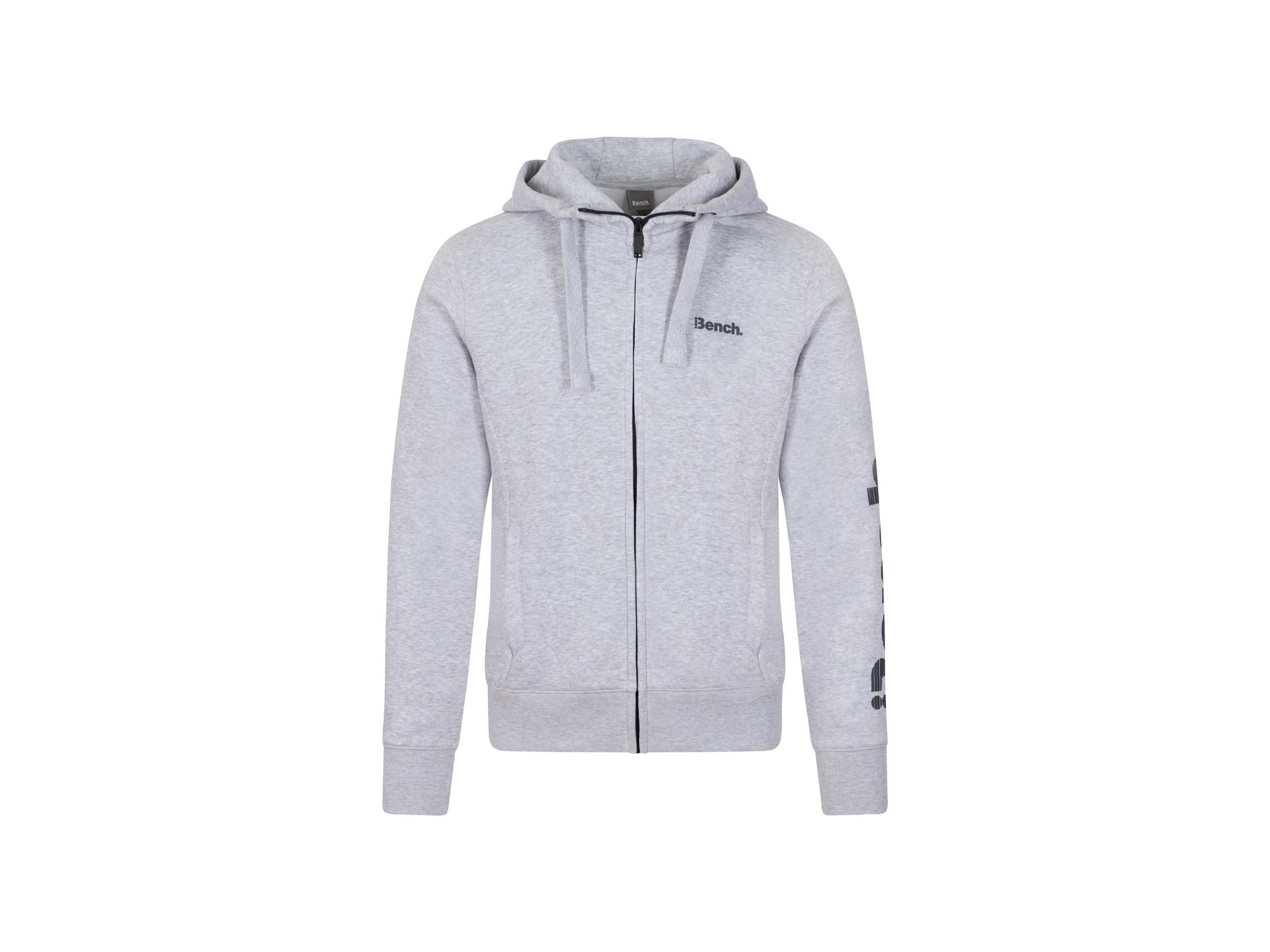 BENCH Heren hoodie met rits (XXL, Grijs)