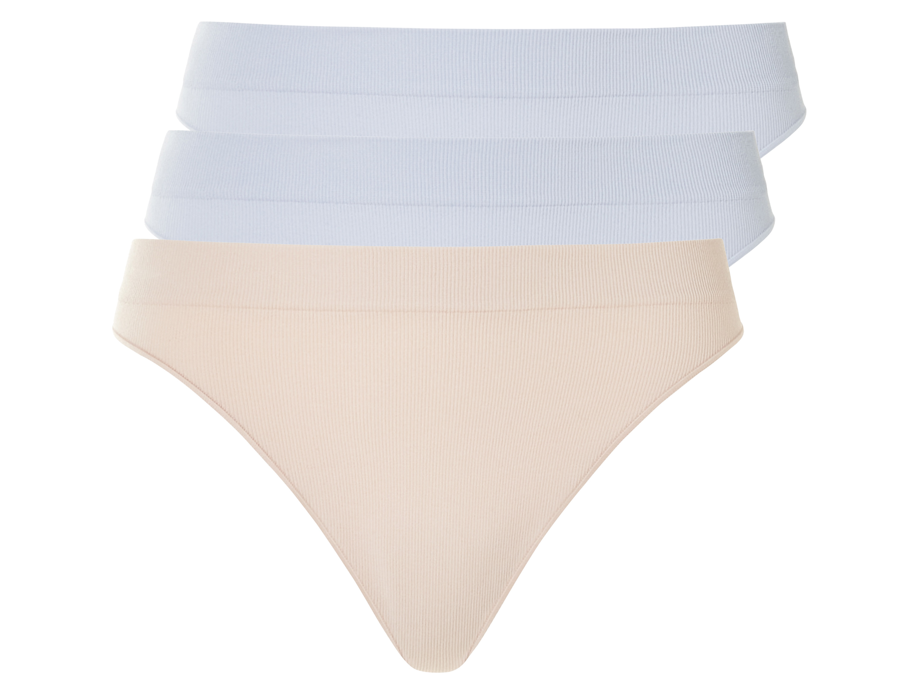 esmara Dames strings 3-pack (M (40/42), Blauw/beige)