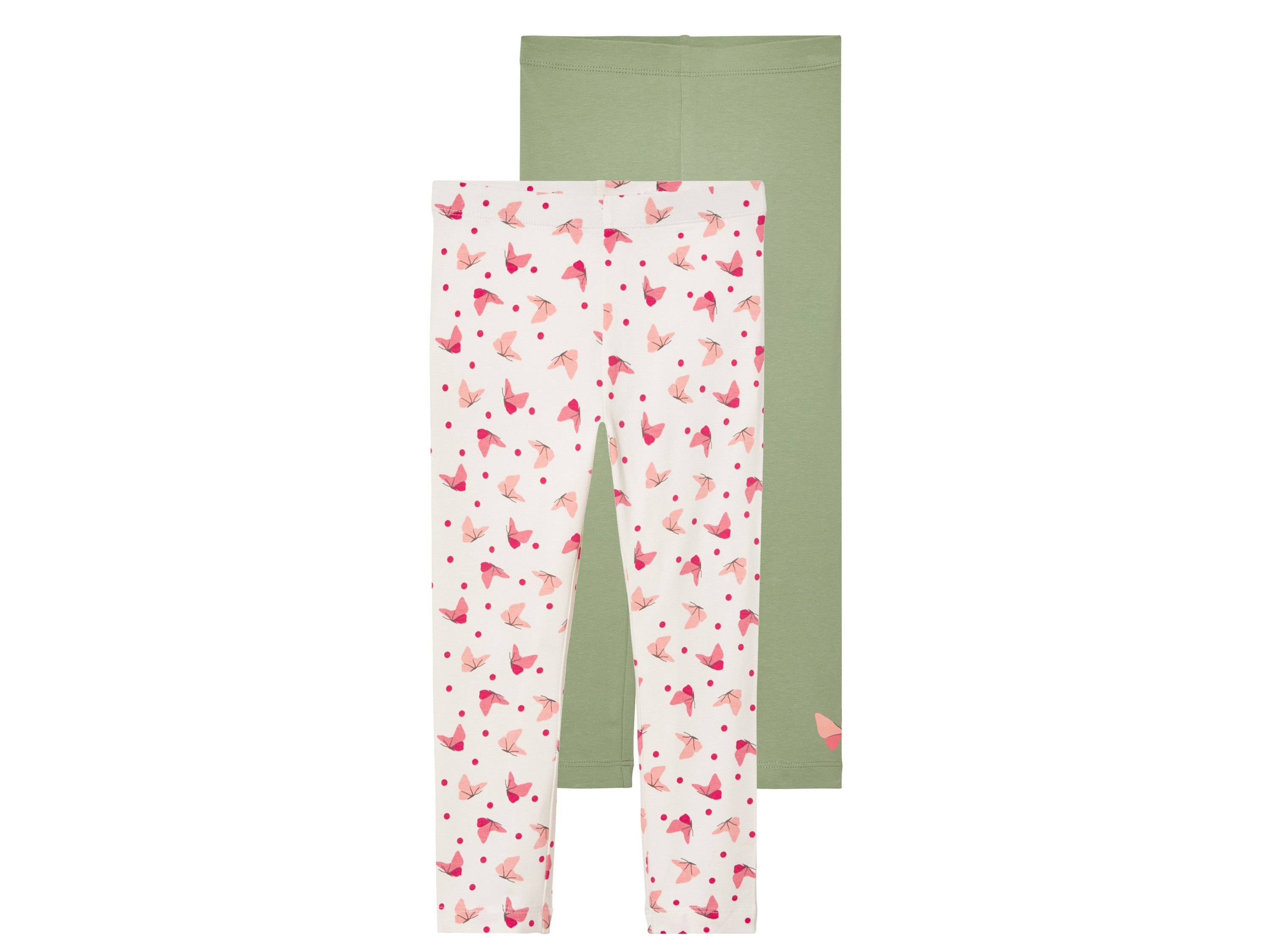 lupilu 2 kinder leggings (groen/roze, 122/128)