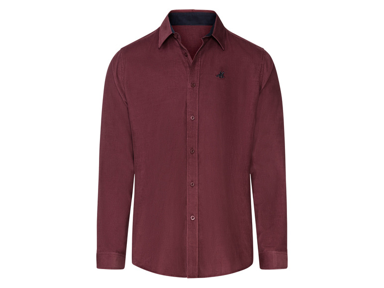 Heren fijn corduroy overhemd (L (41/42), Rood)
