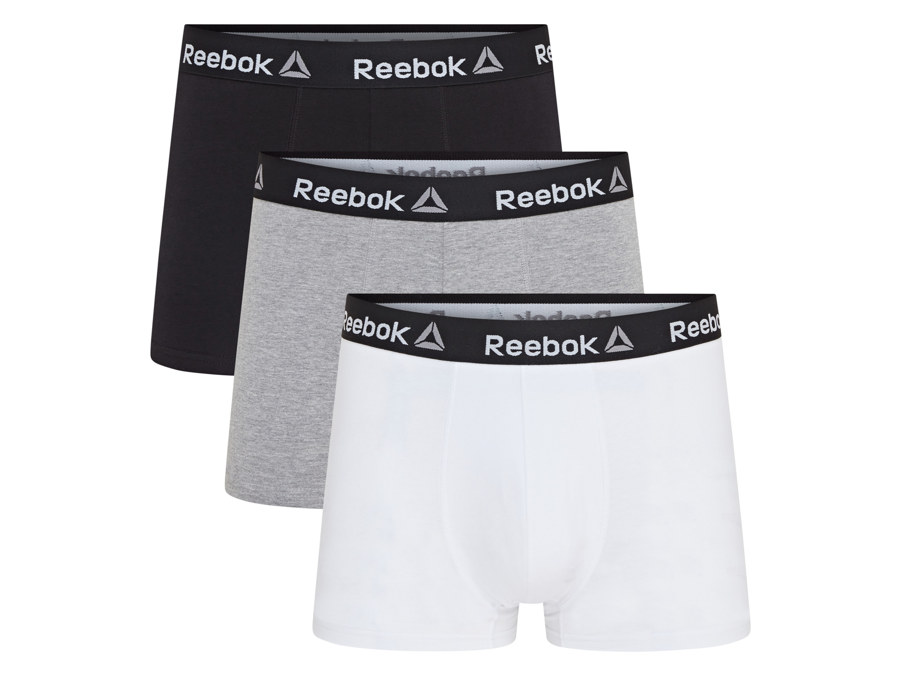 Reebok 3 heren boxers (S, Zwart/wit/grijs)