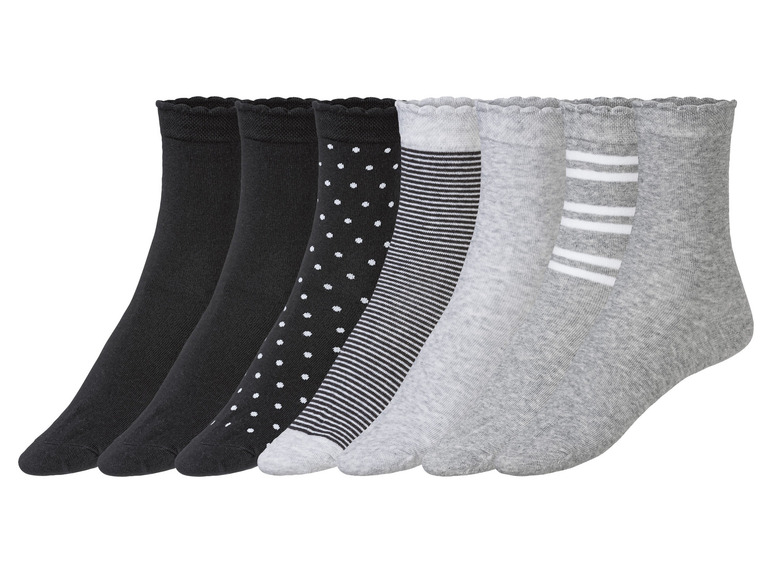 esmara 7 paar sokken (39-42, Zwart/grijs)