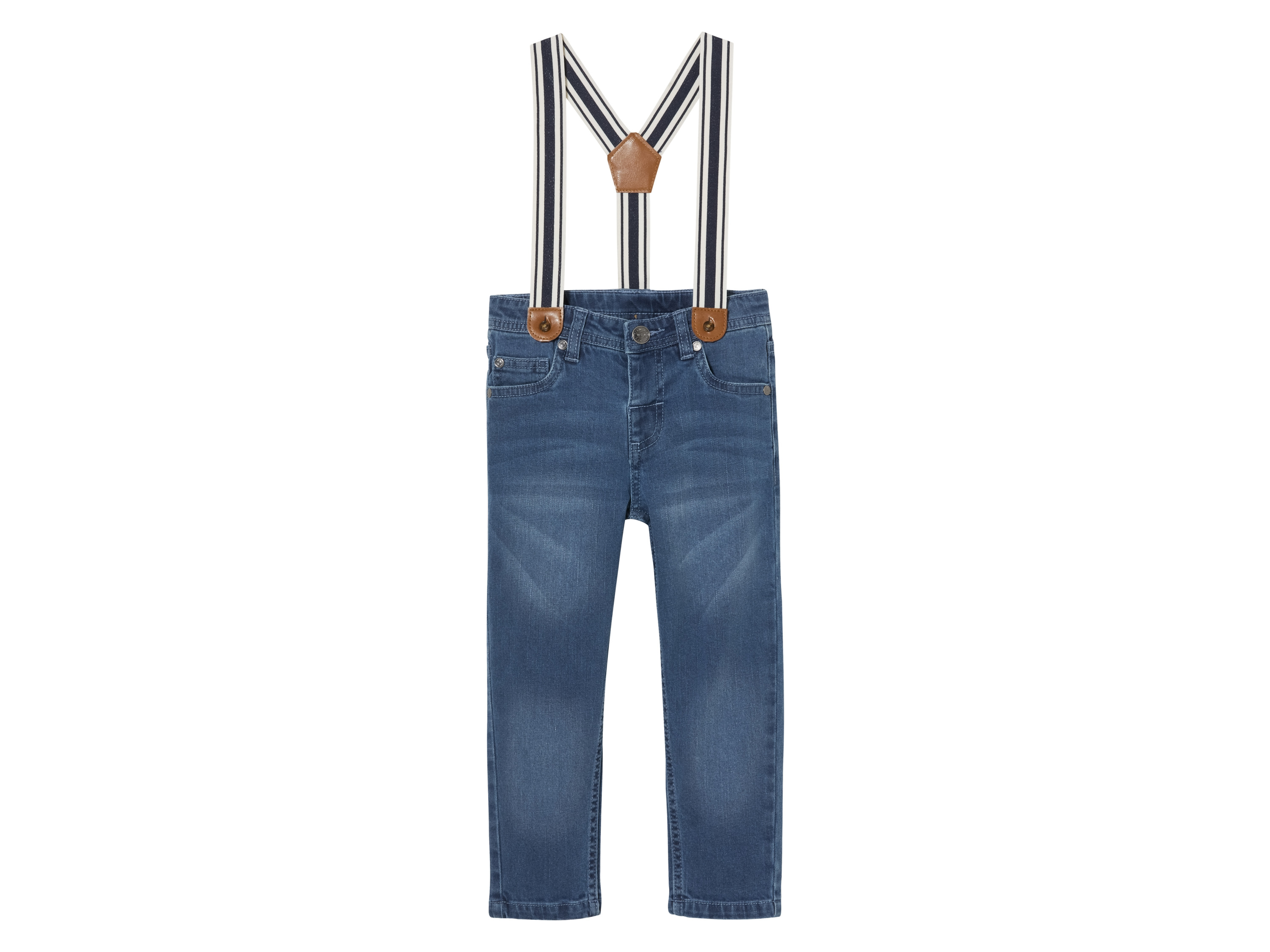 lupilu Jongens Jeans Slim Fit met Bretels (98, Blauw)