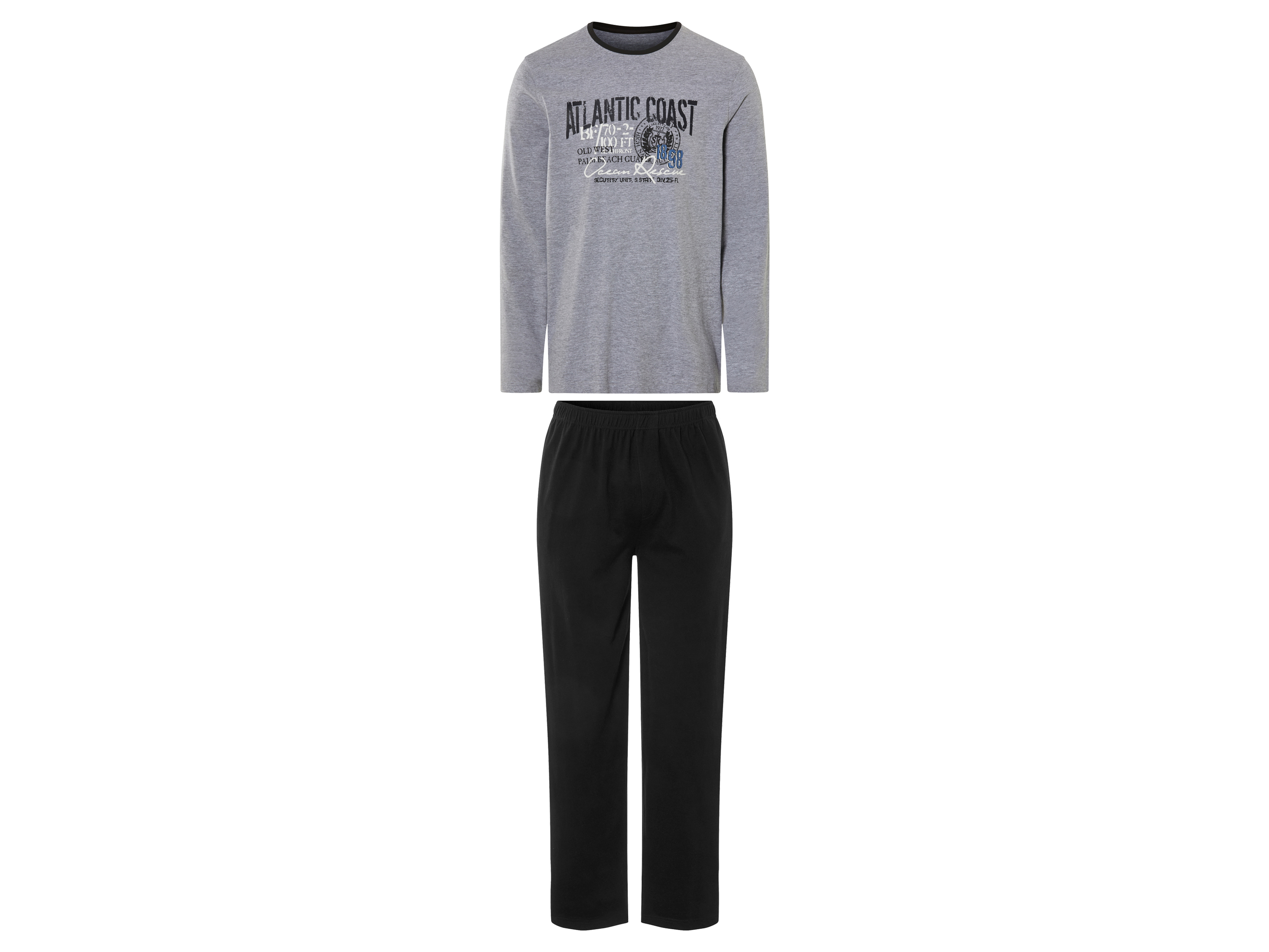 LIVERGY Heren pyjama (S (44-46), Grijs)