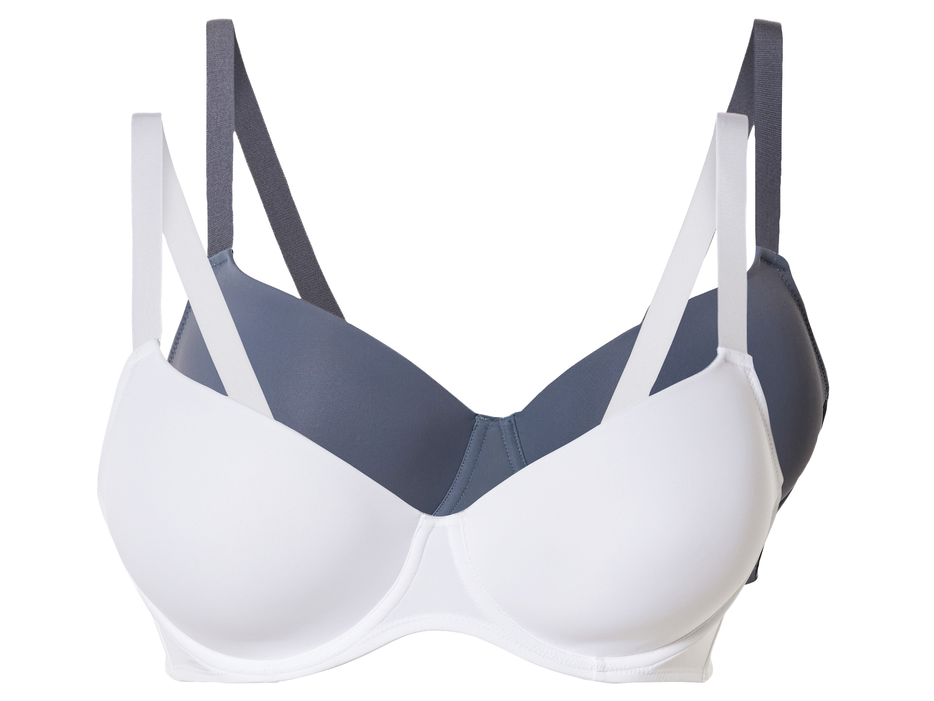 esmara 2 dames beugel-bh&apos;s (95C, Blauw/wit)