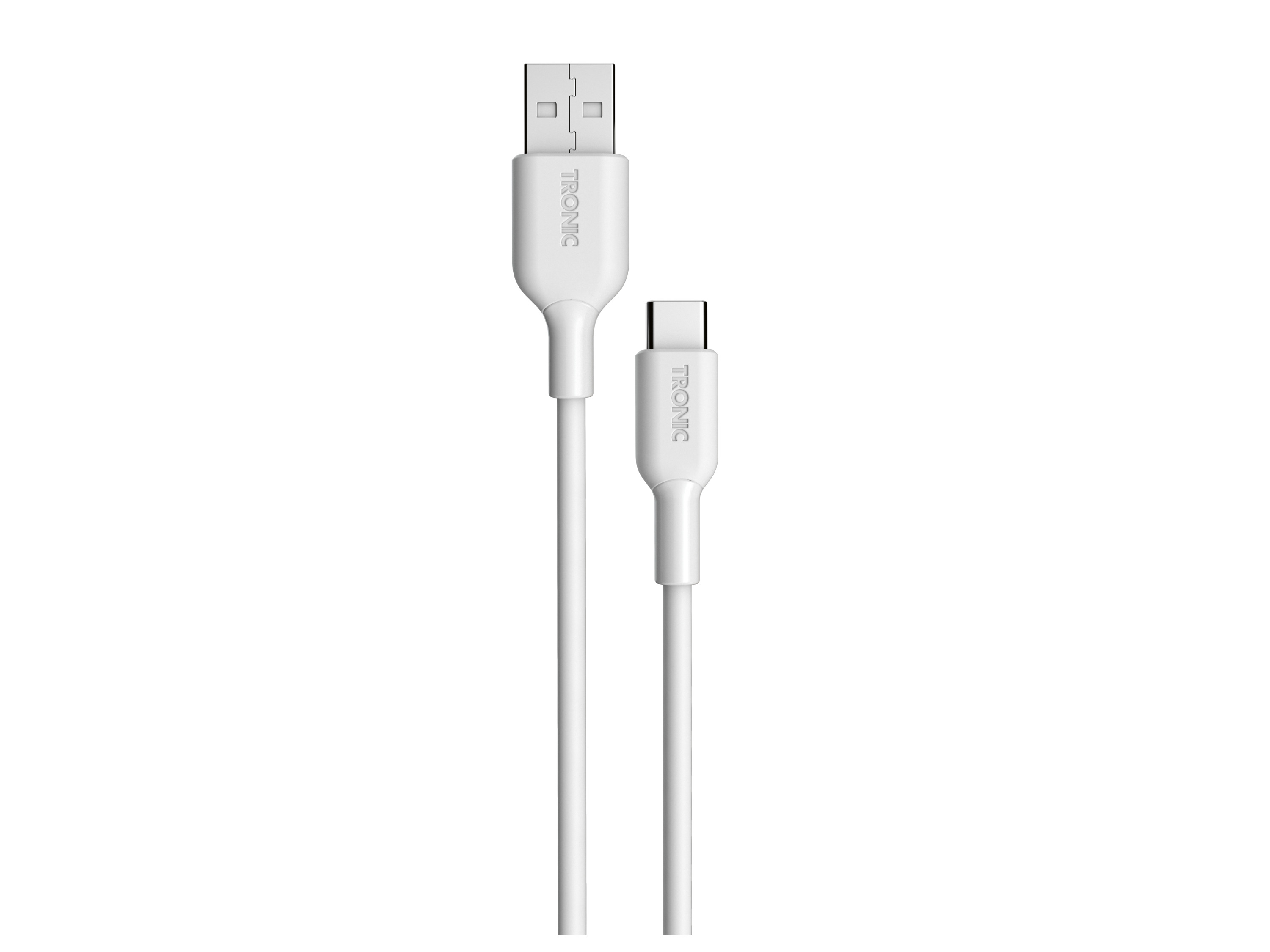 TRONIC Oplaad- en datakabel USB-C, USB-A en Micro (Wit, USB-A naar USB-C)