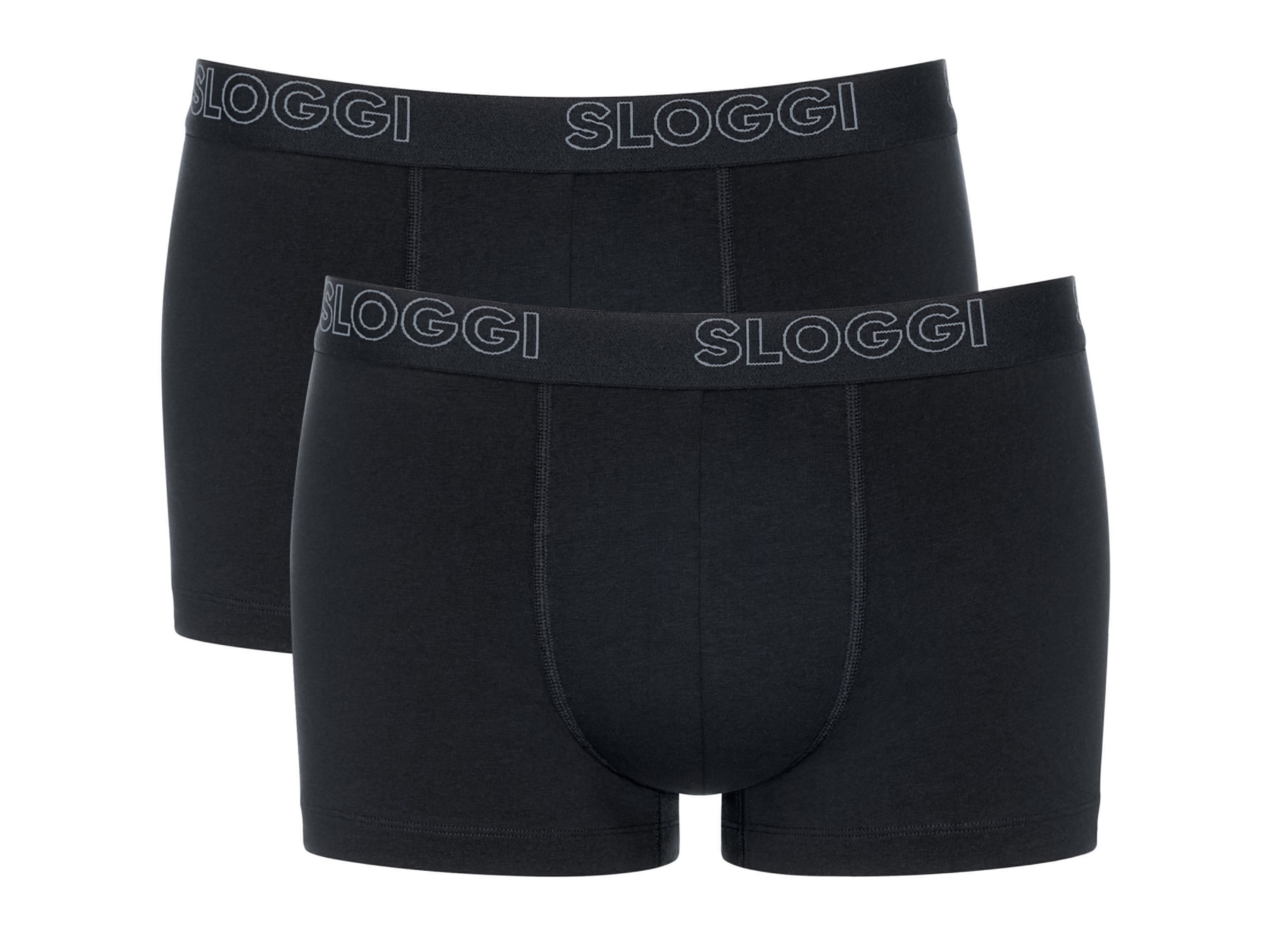 Sloggi 2 heren boxers of slips (Boxershort, L, Zwart)