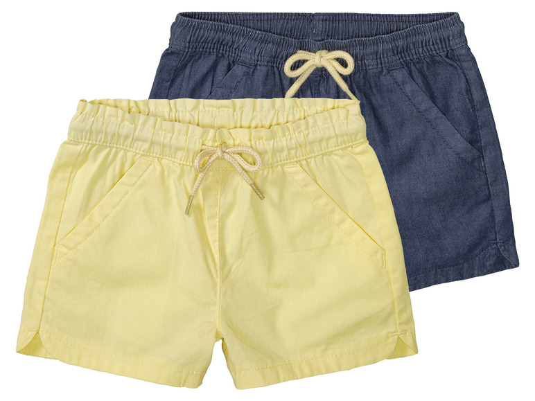 lupilu 2 meisjes shorts (110/116, Donkerblauw/geel)