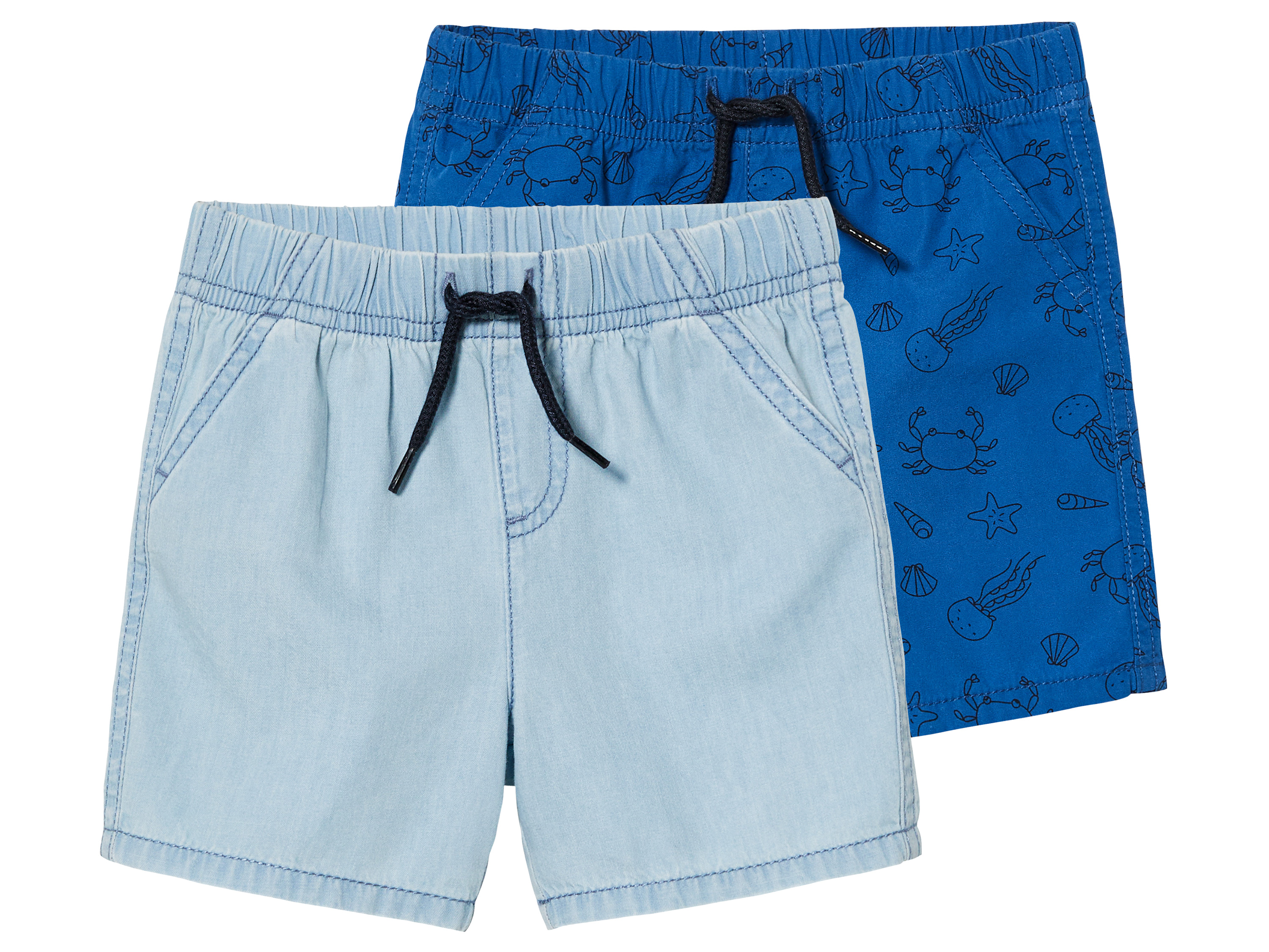 lupilu 2 baby shorts (50/56, Blauw/lichtgrijs)