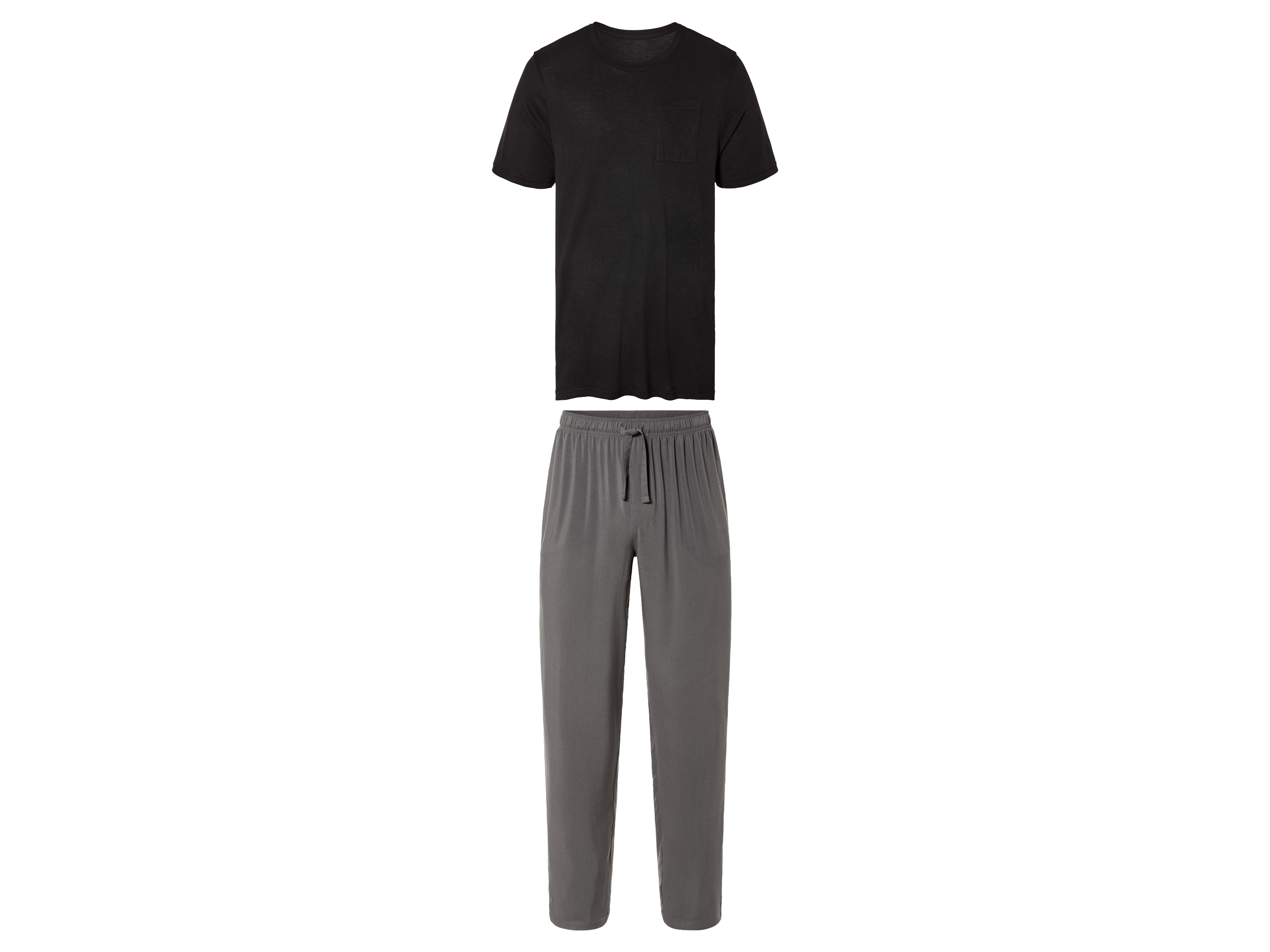 LIVERGY Heren pyjama (S (44/46), Zwart/grijs)