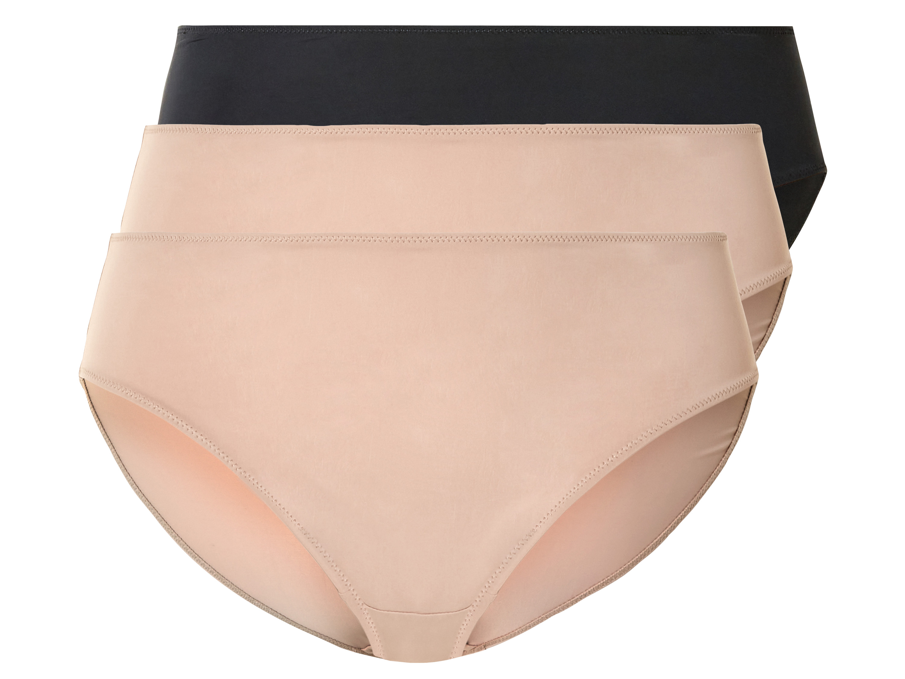 esmara 3 dames-slips (XXXL (56/58), Zwart/beige)