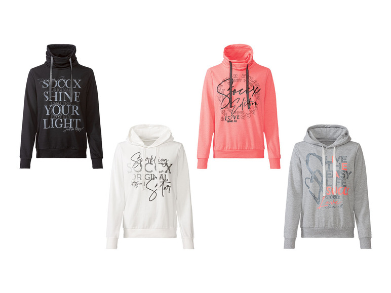 Soccx Dames sweatshirt met grote glitterprint